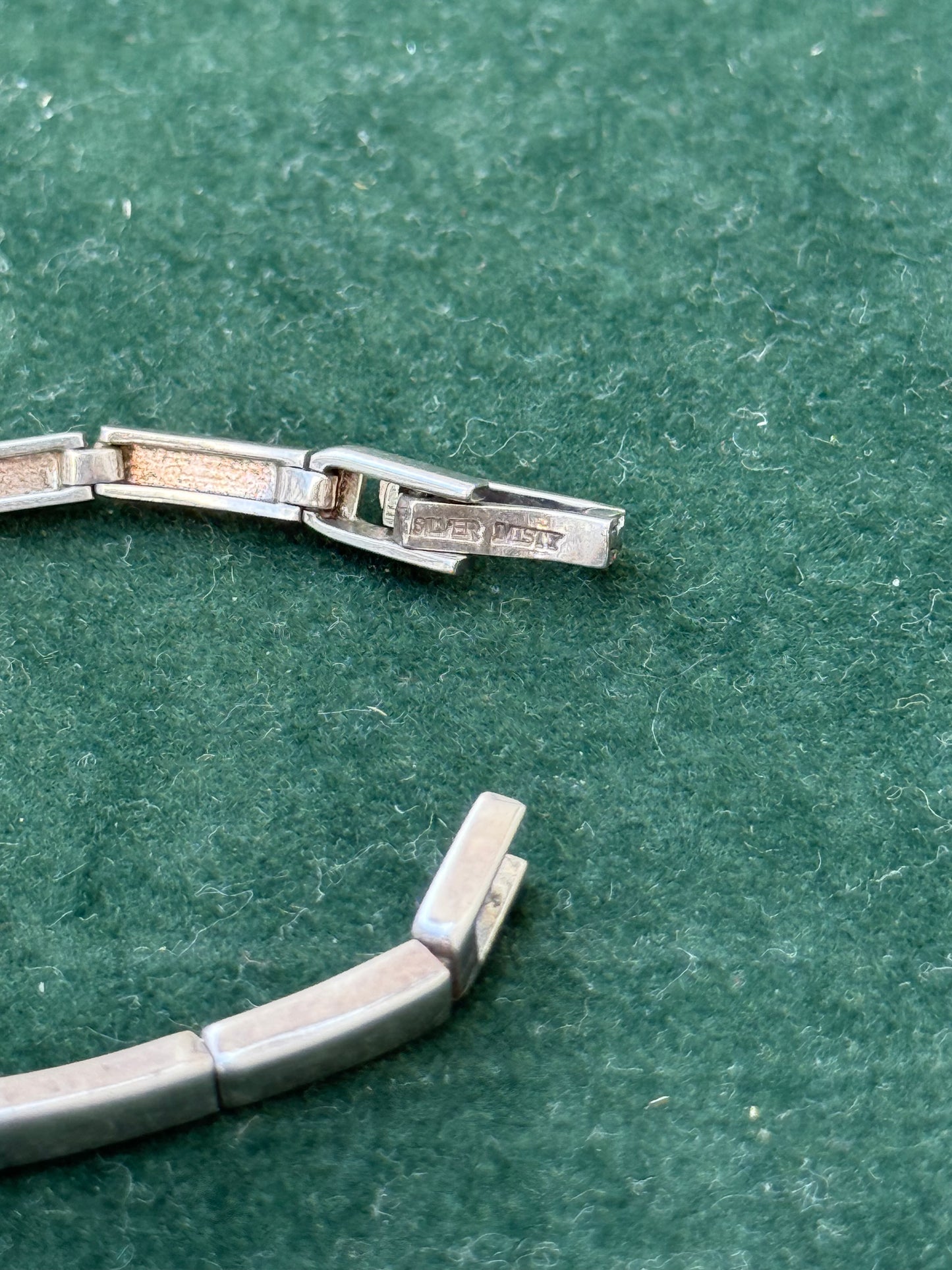 Vintage Silver Misty Rhinestone Link Bracelet