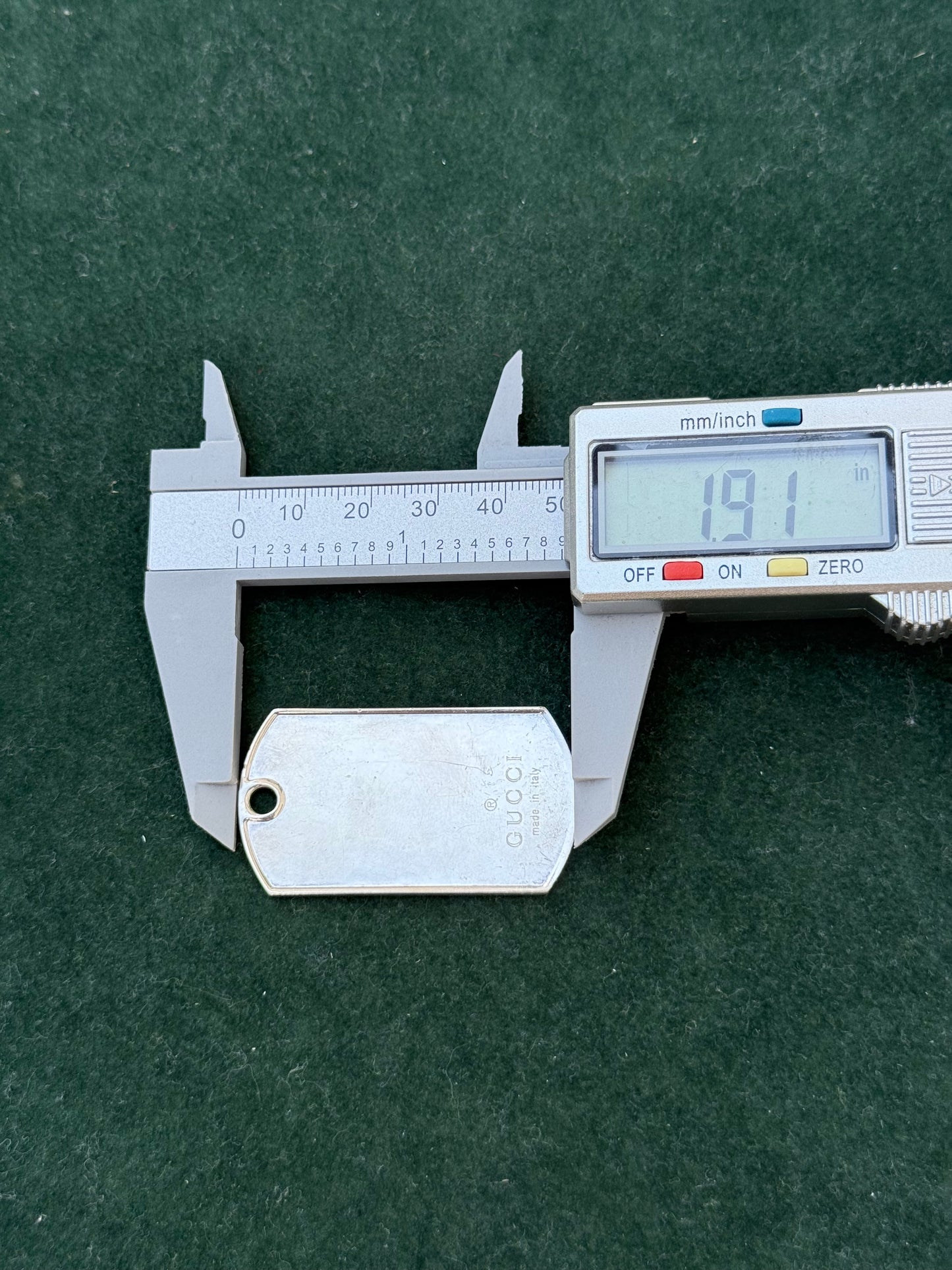 Gucci Sterling Silver Dog Tag Pendant – Made in Italy