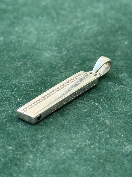 Vintage 925 Sterling Silver “To Be Continued” Bar Pendant – Minimalist Modernist Design