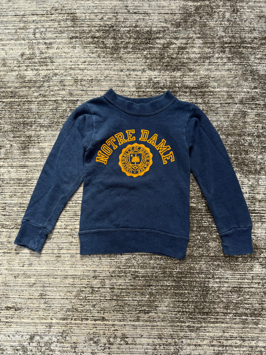 Vintage 1960s Champion Running Man Sweatshirt Notre Dame University Crest Flock Print Made in USA