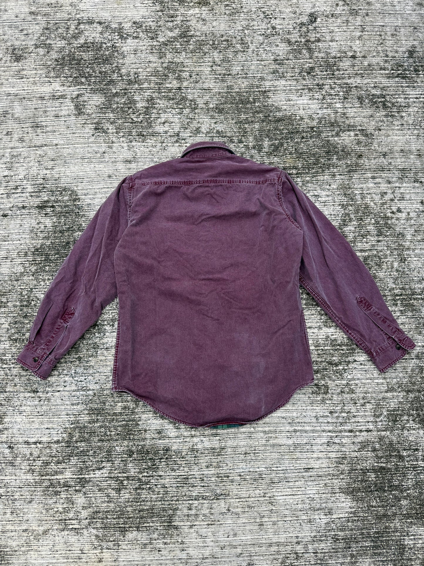 Vintage 80s 90s L.L. Bean Flannel Lined Shirt Jacket USA Made Burgundy