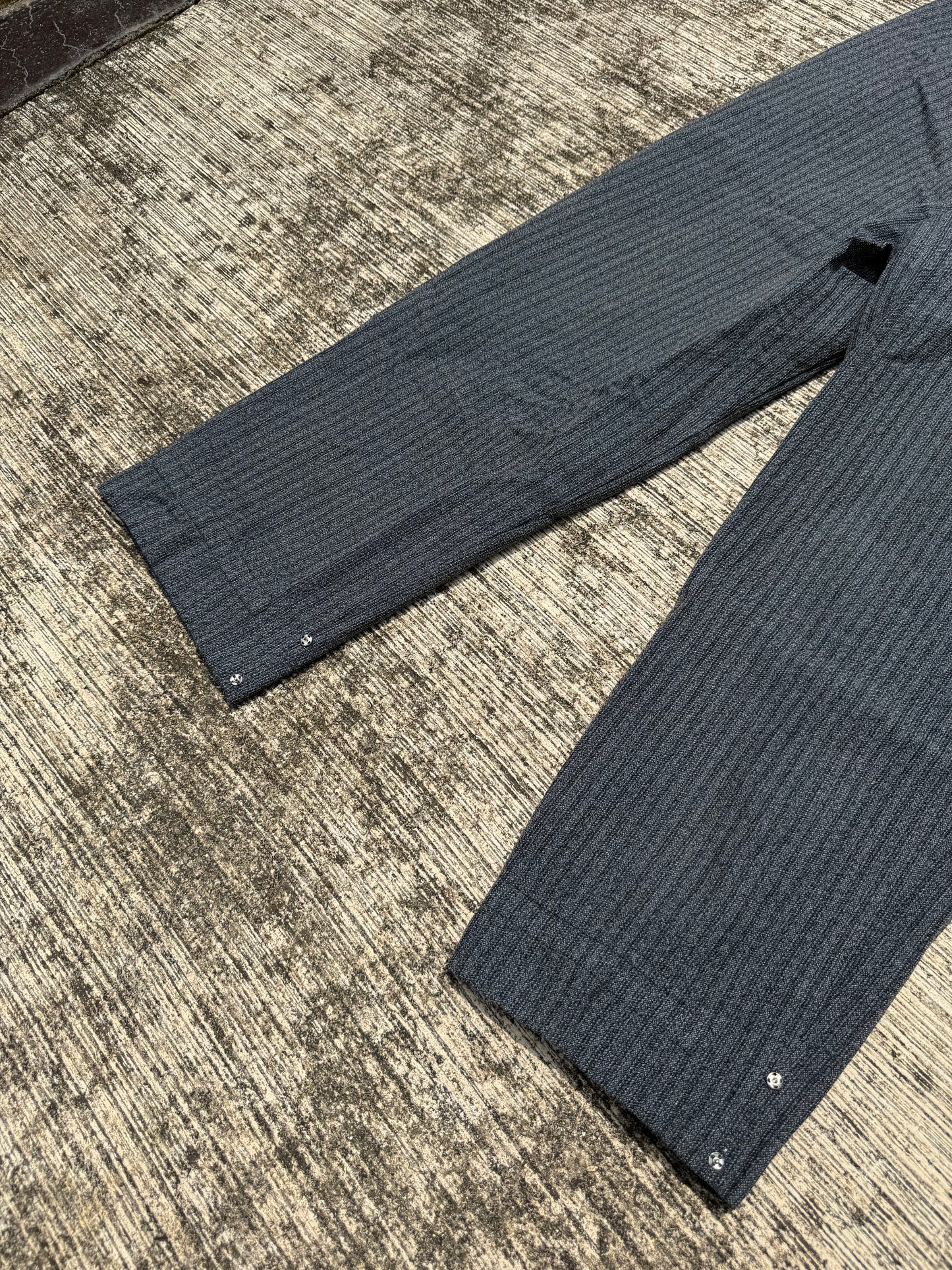 Vintage 60s 70s Gentlemen 3-Star Salt & Pepper Wool Trousers High Waist Wide Leg Pleated Cuffed Pants