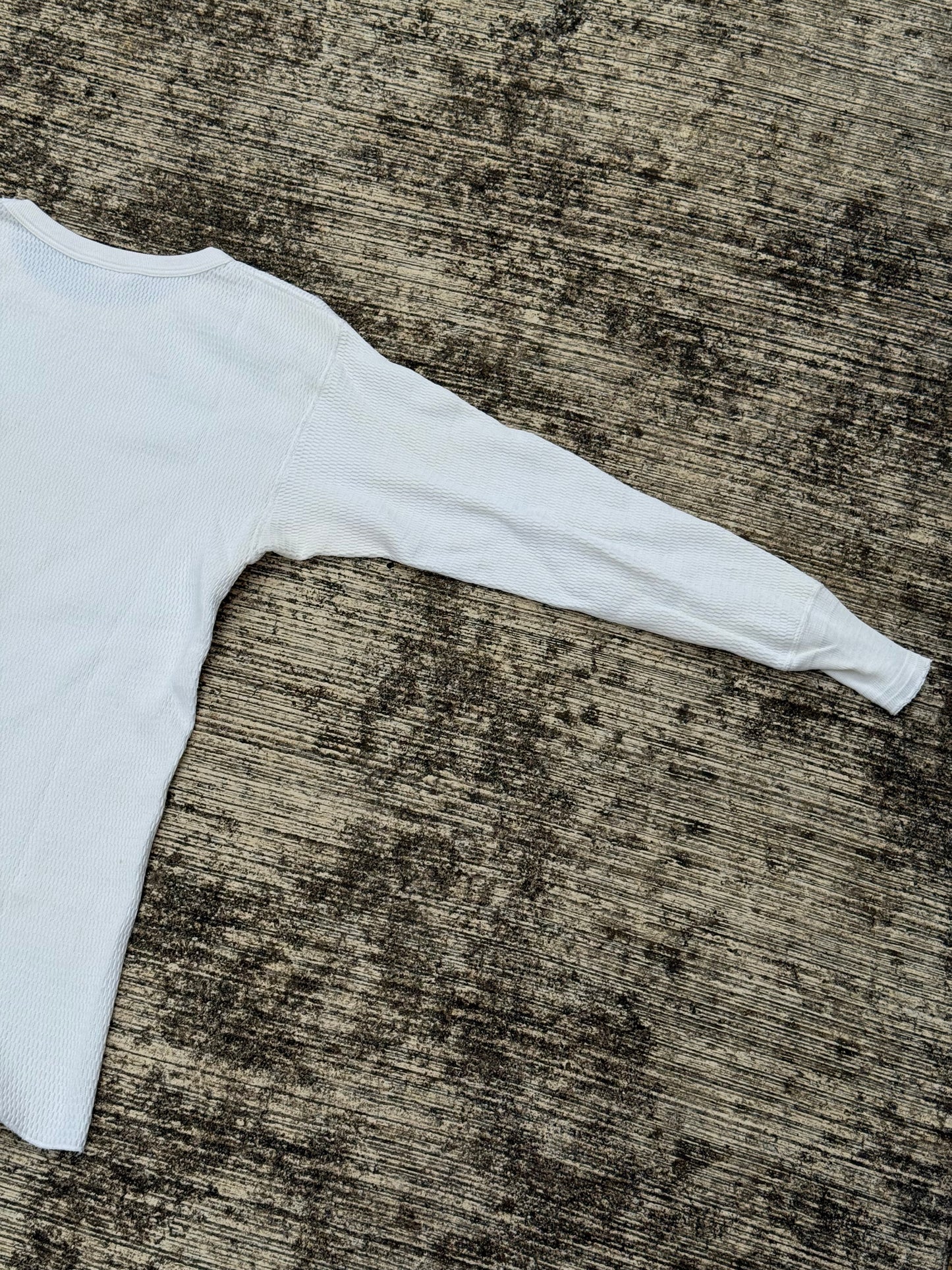 Vintage 1950s Healthknit Thermal Long Sleeve Shirt White Waffle Knit USA