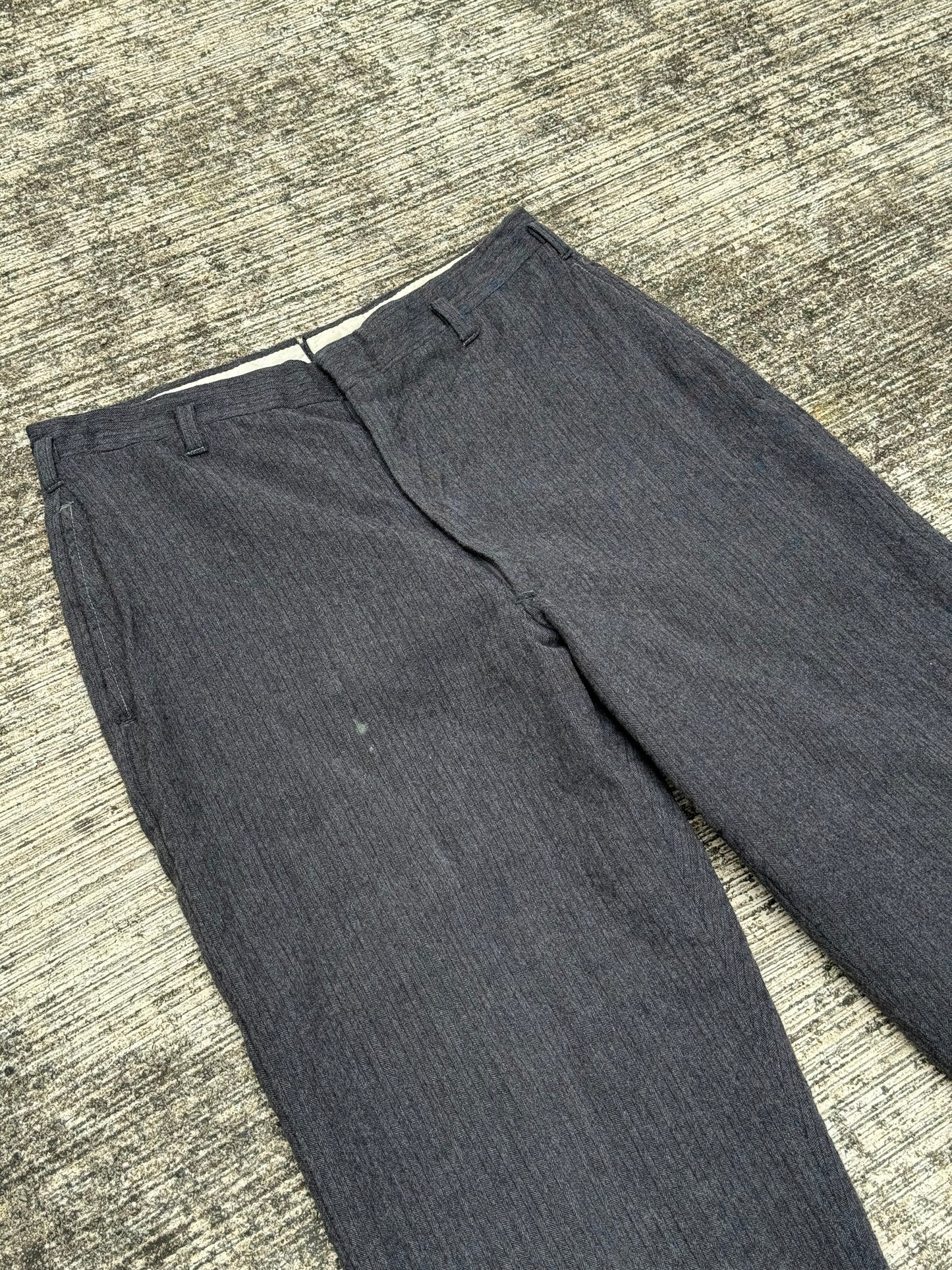 Rare 1940s–1950s Wool Stripe Work Pants Vintage Pinstripe Trousers