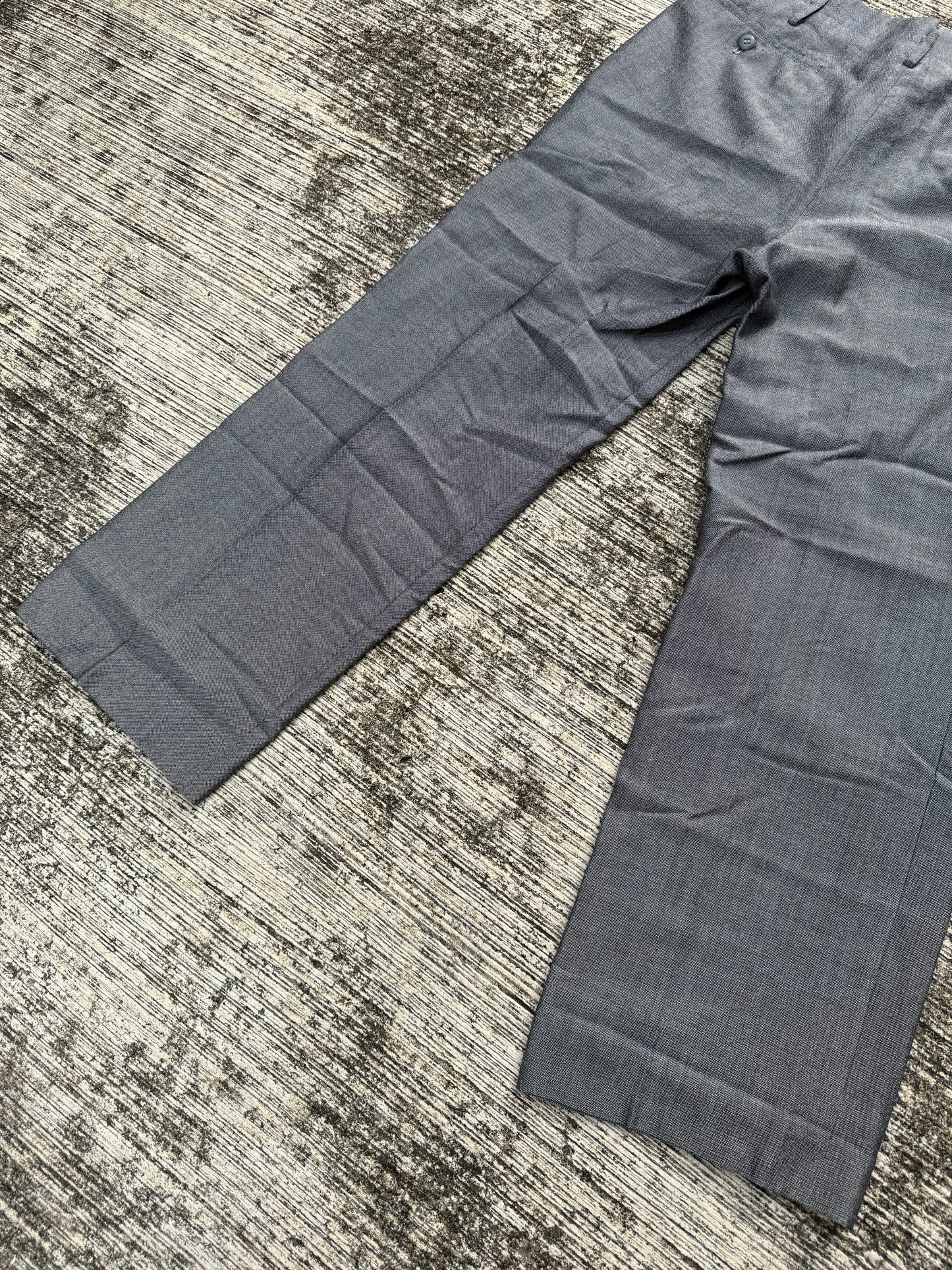 Vintage 1960s Grey Wool Blend Trousers Classic Straight Leg