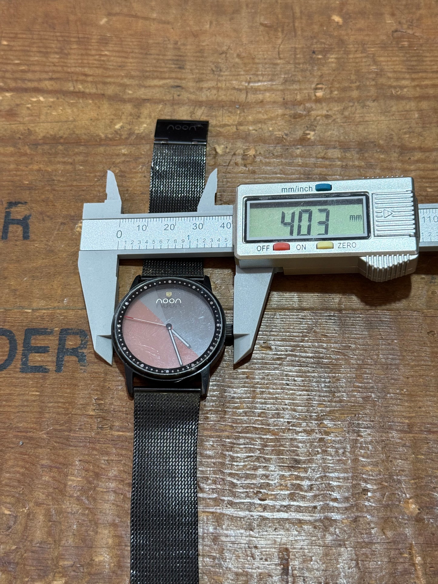 Noon Copenhagen Minimalist Watch Black Mesh Strap Two Tone Dial