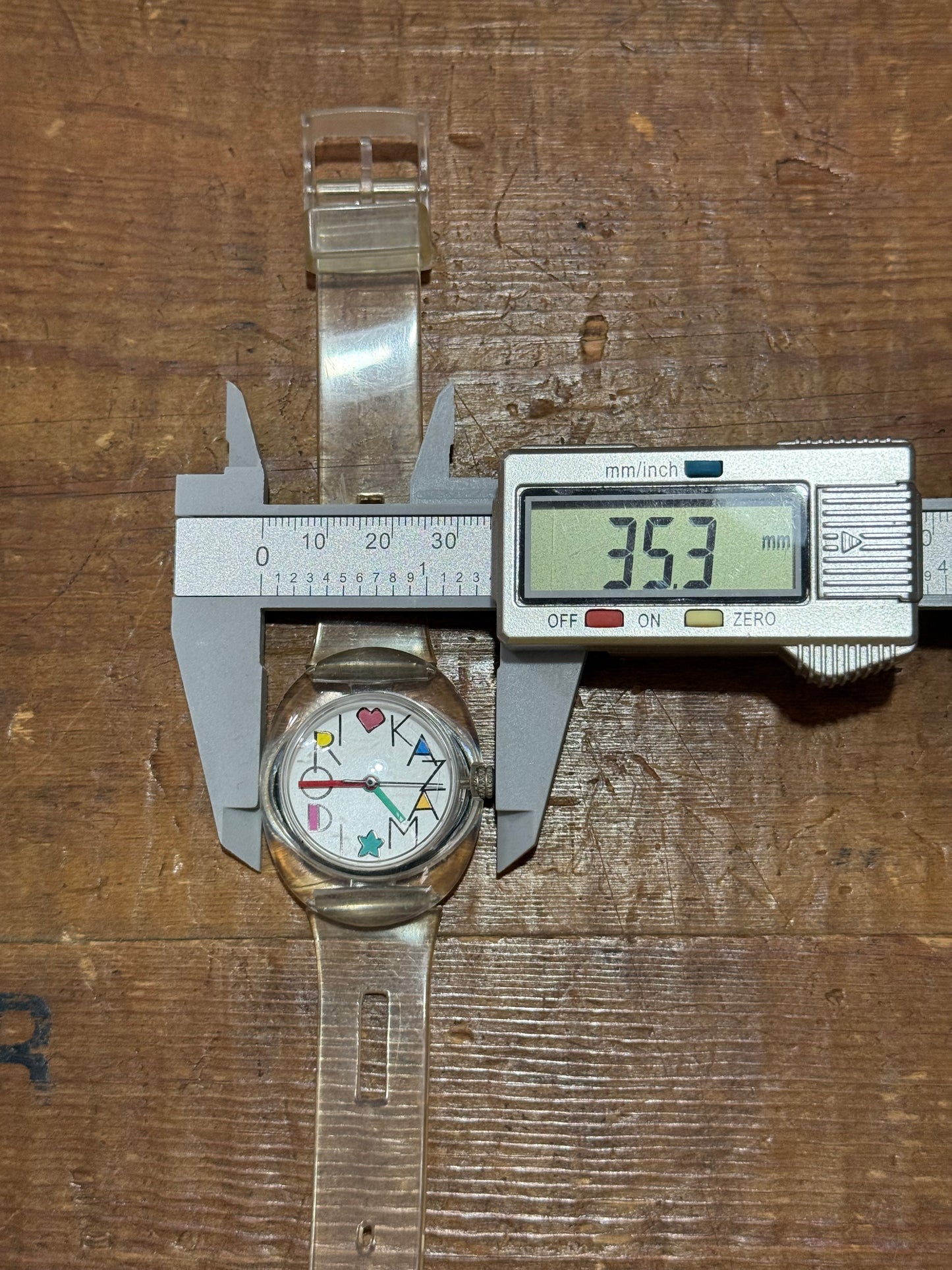 Kazamidori Transparent Case Quartz Watch Clear Strap Retro Design