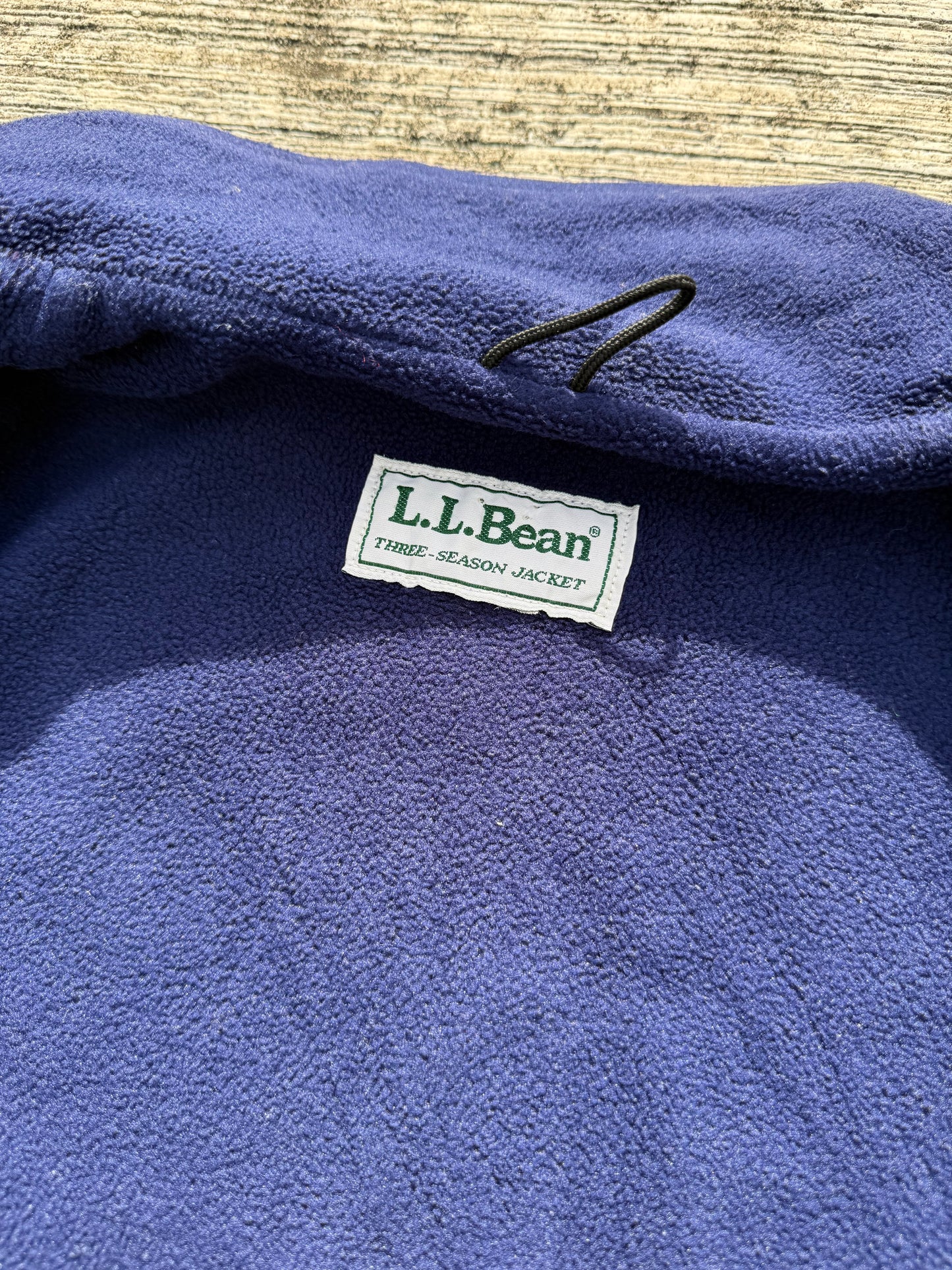 Vintage L.L.Bean Three-Season Jacket – Navy Blue Fleece-Lined Windbreaker USA Made