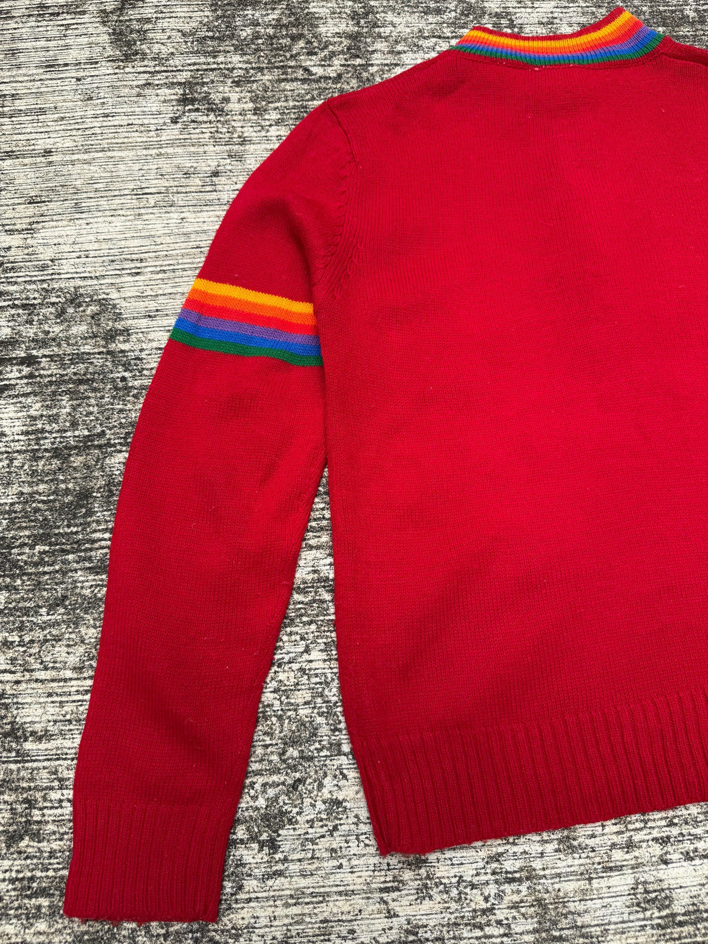 Vintage 1970s-80s Levis Rainbow Trim Henley Sweater