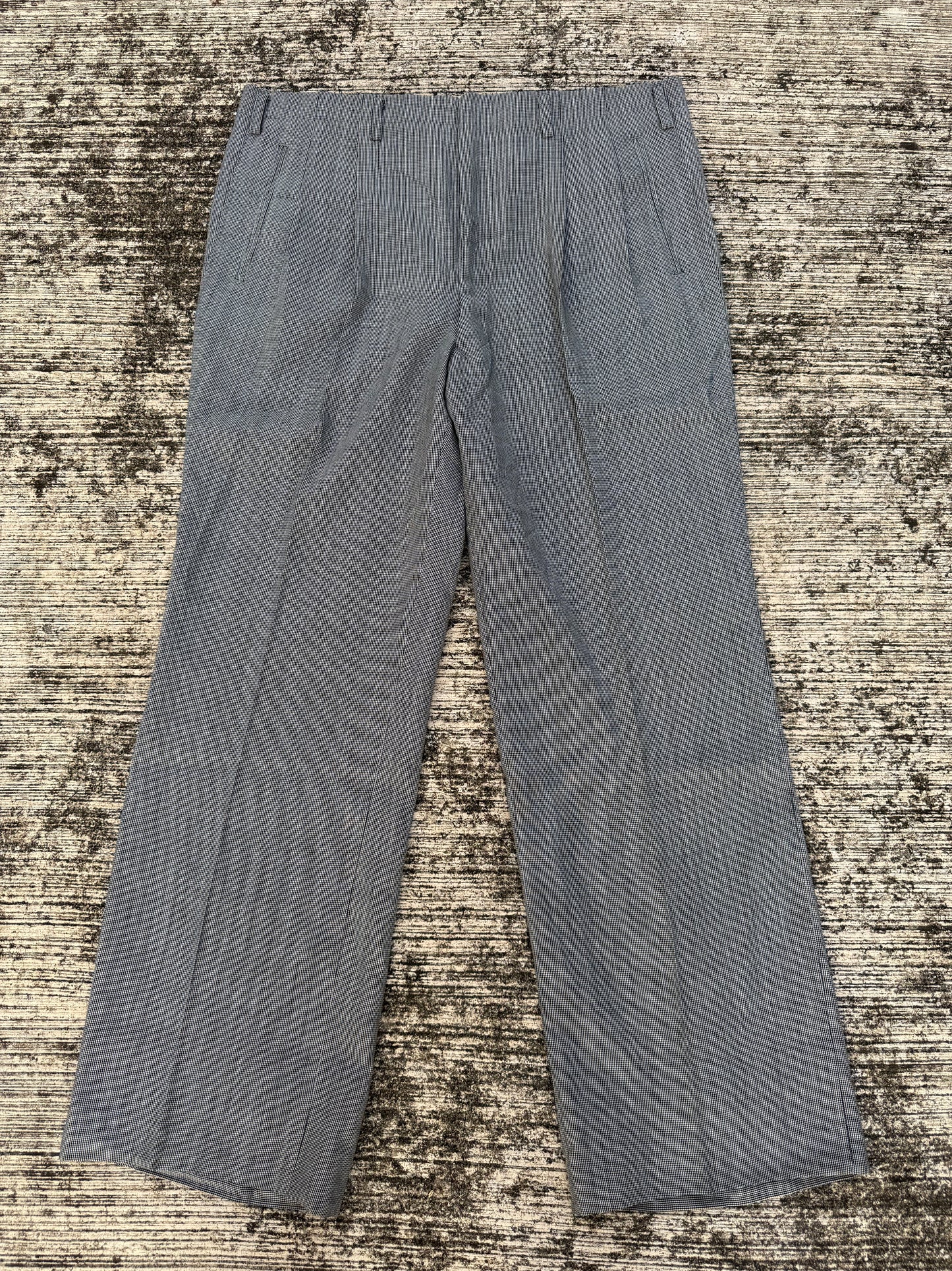 Vintage 1950s–60s Grey Houndstooth Trousers European Tailoring