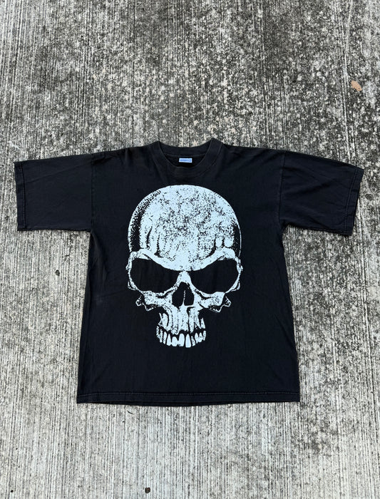 Vintage 2007 Fashion Victim Skull Graphic T-Shirt Punk Biker Tee