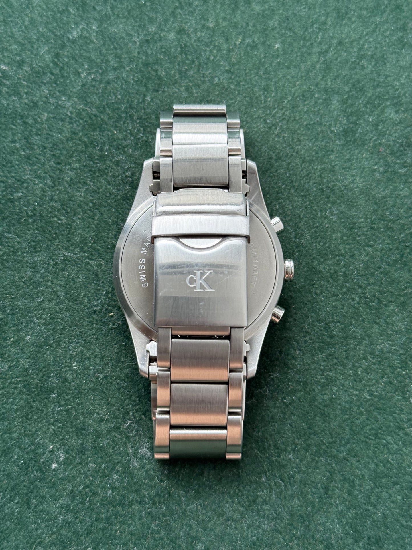 Calvin Klein K22371 Swiss Made Chronograph Black Dial Stainless Steel Watch