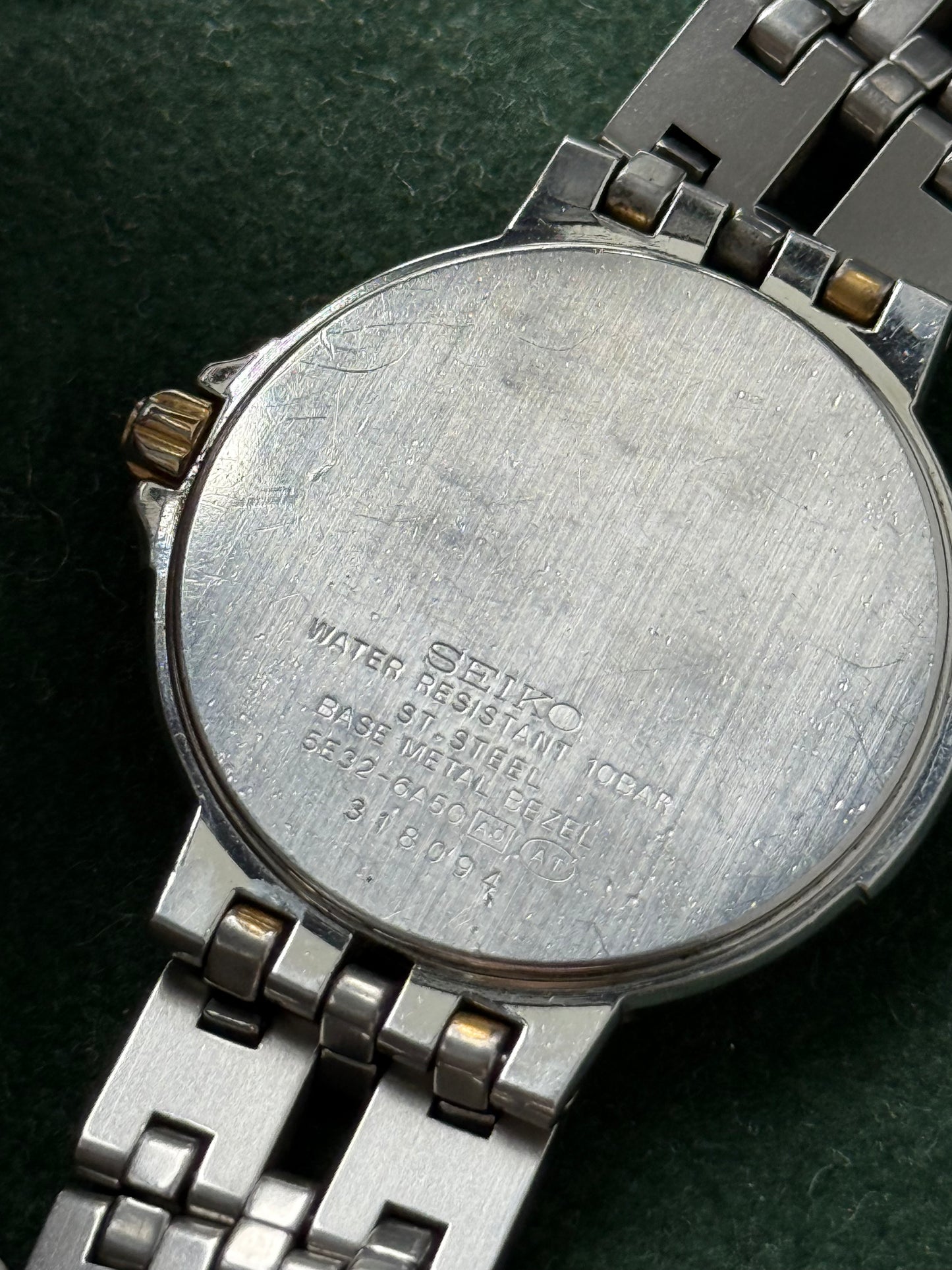 Vintage Seiko Asterisk 5E32-6A50 Two-Tone Quartz Watch