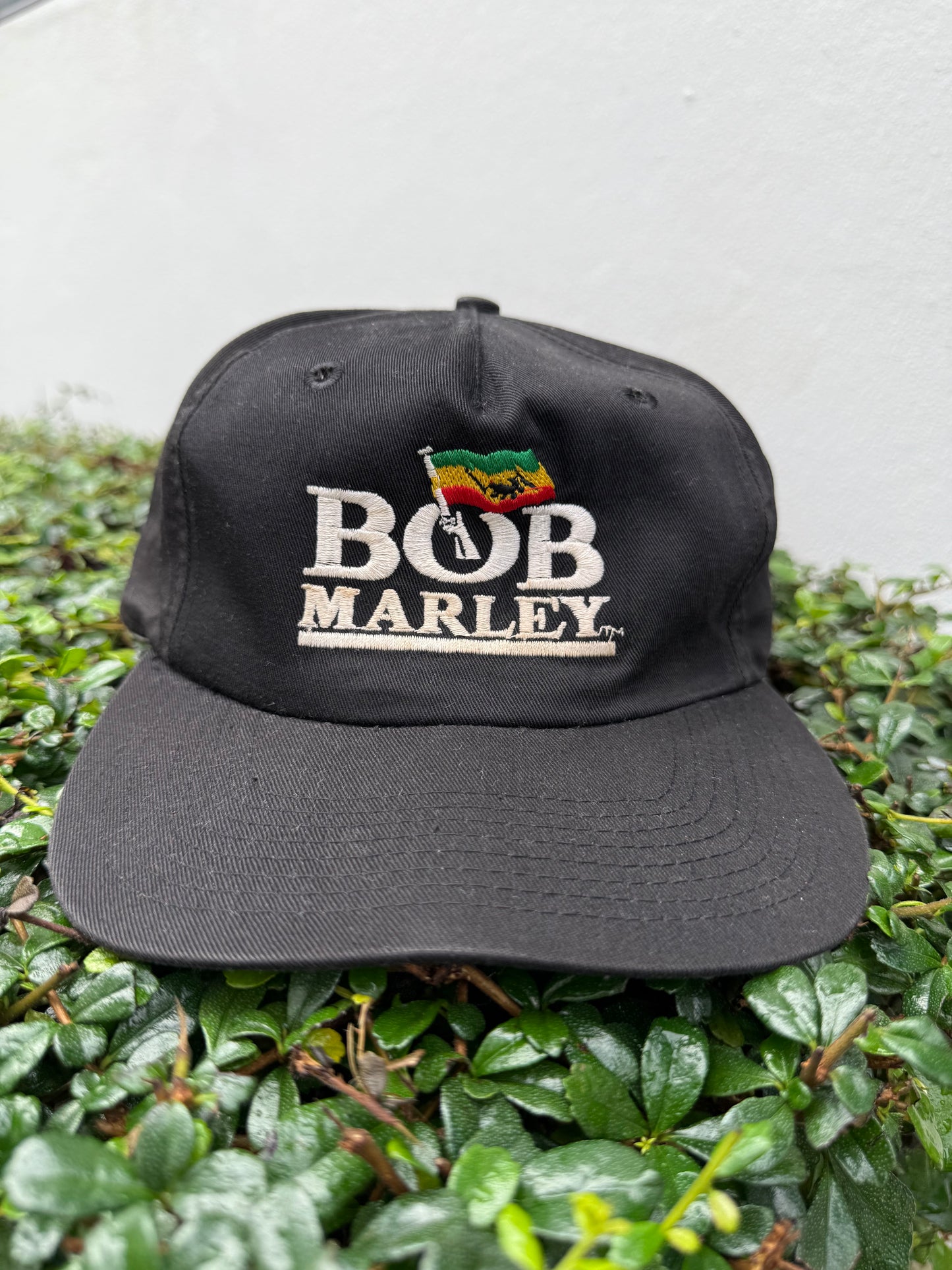 Vintage Bob Marley Reggae Snapback Hat Black Rasta Flag Embroidery 90s