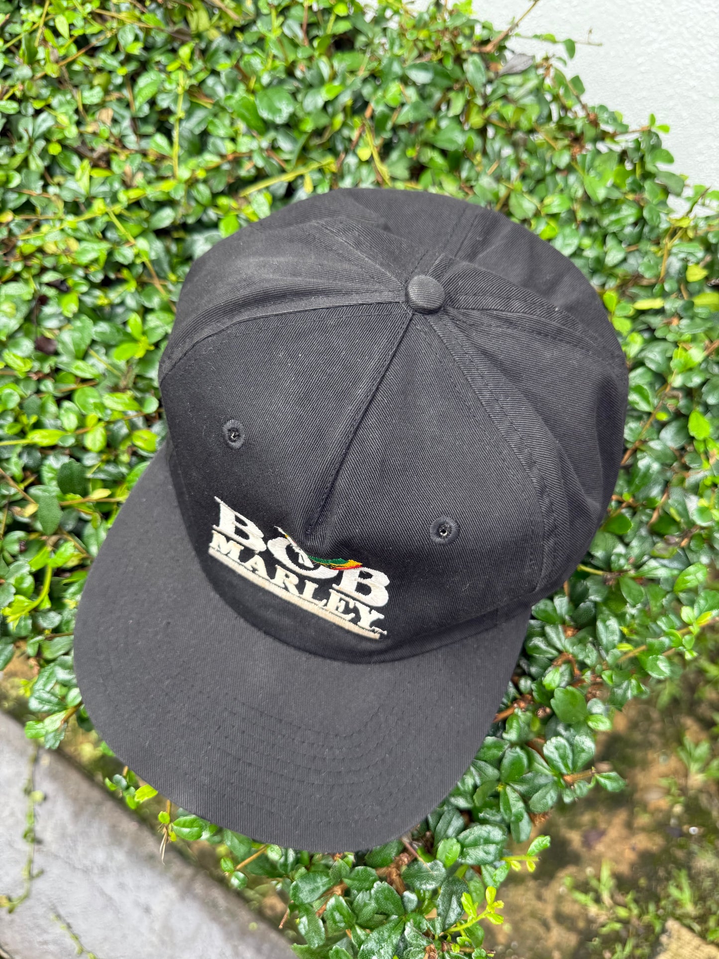 Vintage Bob Marley Reggae Snapback Hat Black Rasta Flag Embroidery 90s