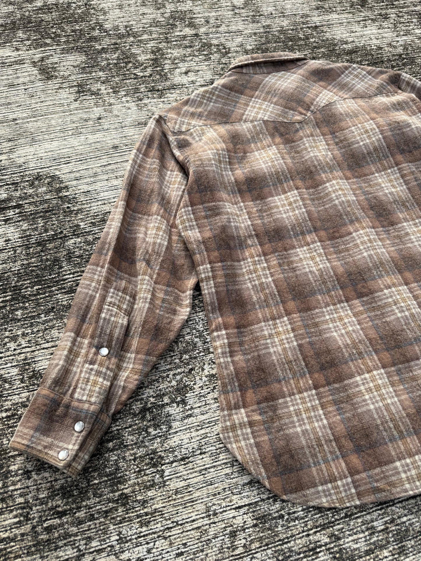 Vintage Pendleton High Grade Western Wear Wool Shirt Brown Plaid USA Made