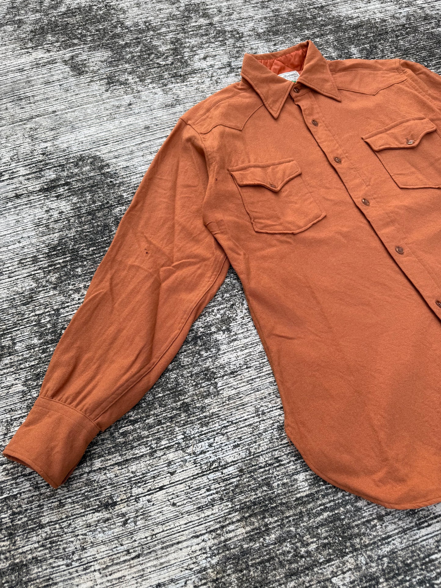 Vintage Pendleton High Grade Western Wear Wool Shirt Burnt Orange USA Made