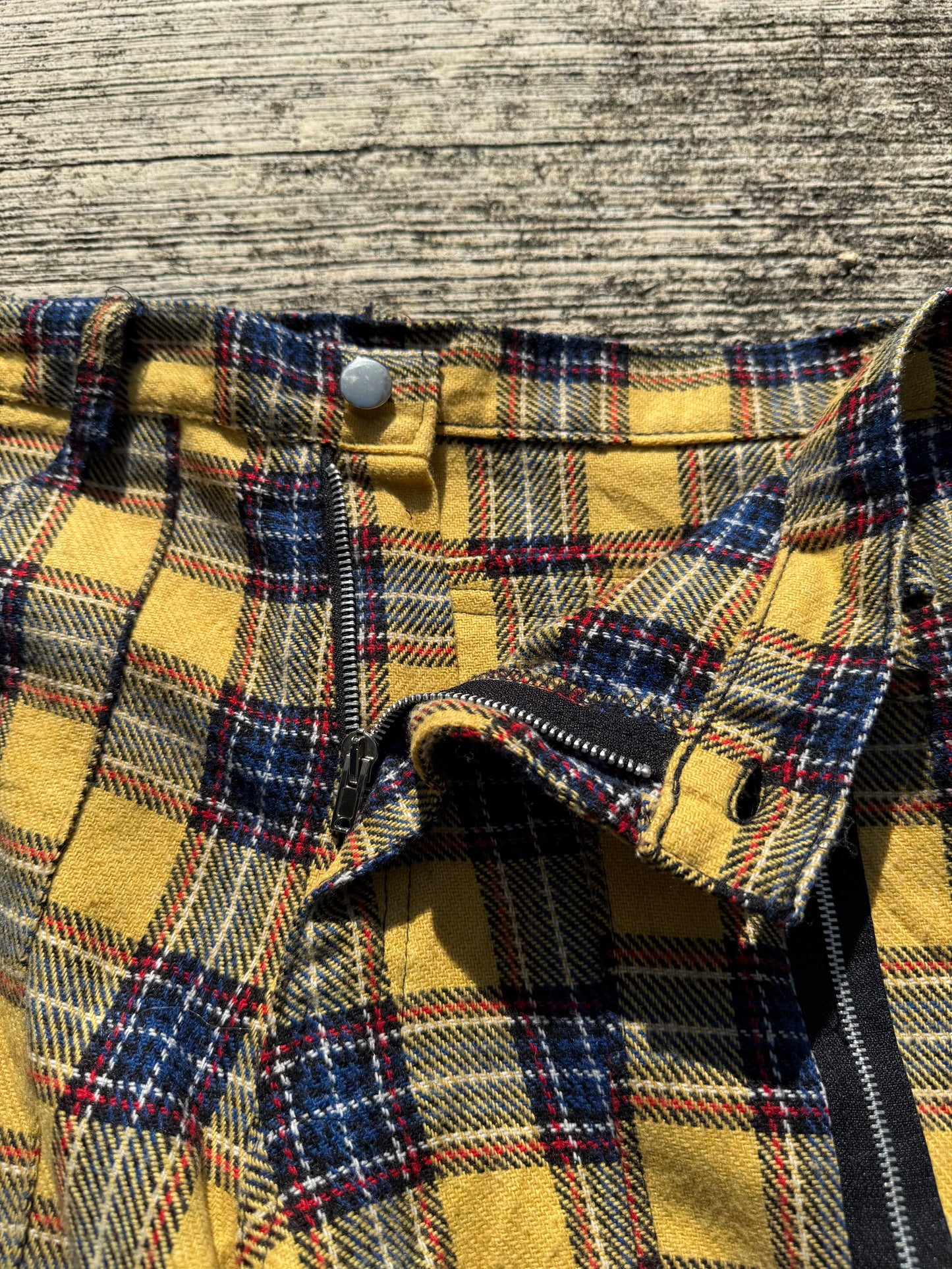 Vintage Tiger of London Yellow Tartan Punk Zip Pants