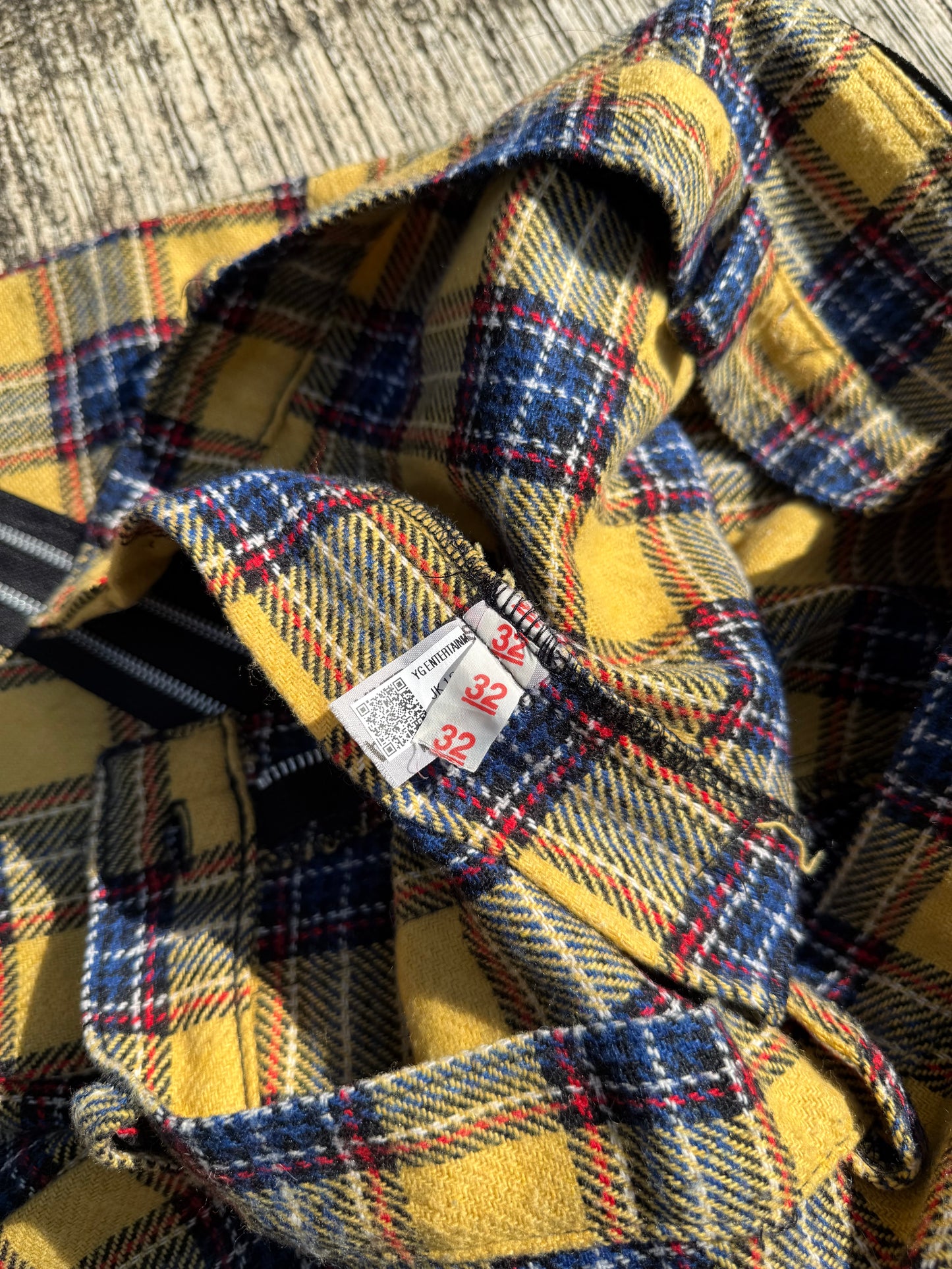 Vintage Tiger of London Yellow Tartan Punk Zip Pants