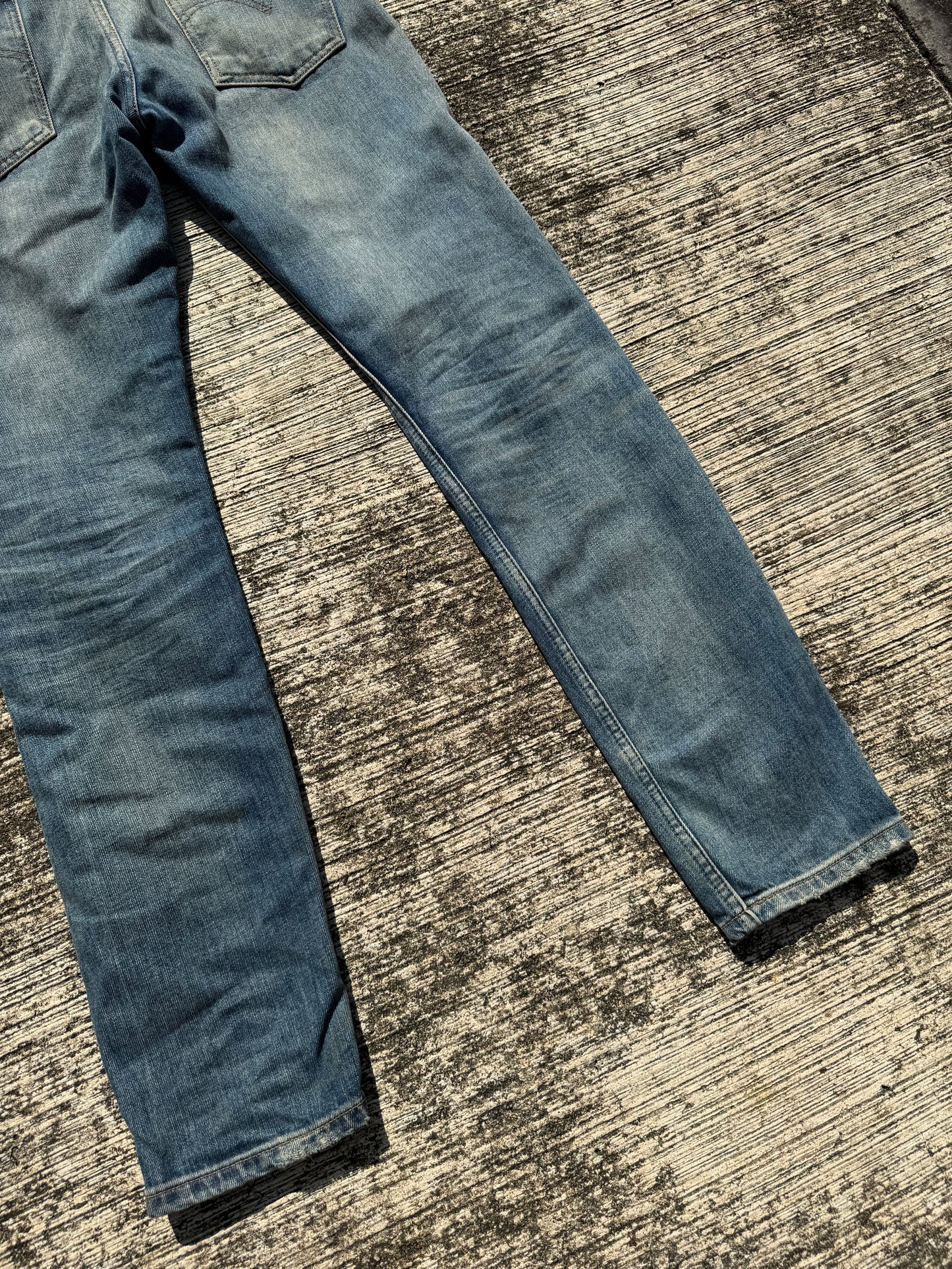 Levi’s Orange Tab Distressed Blue Jeans Heavy Fade & Rips