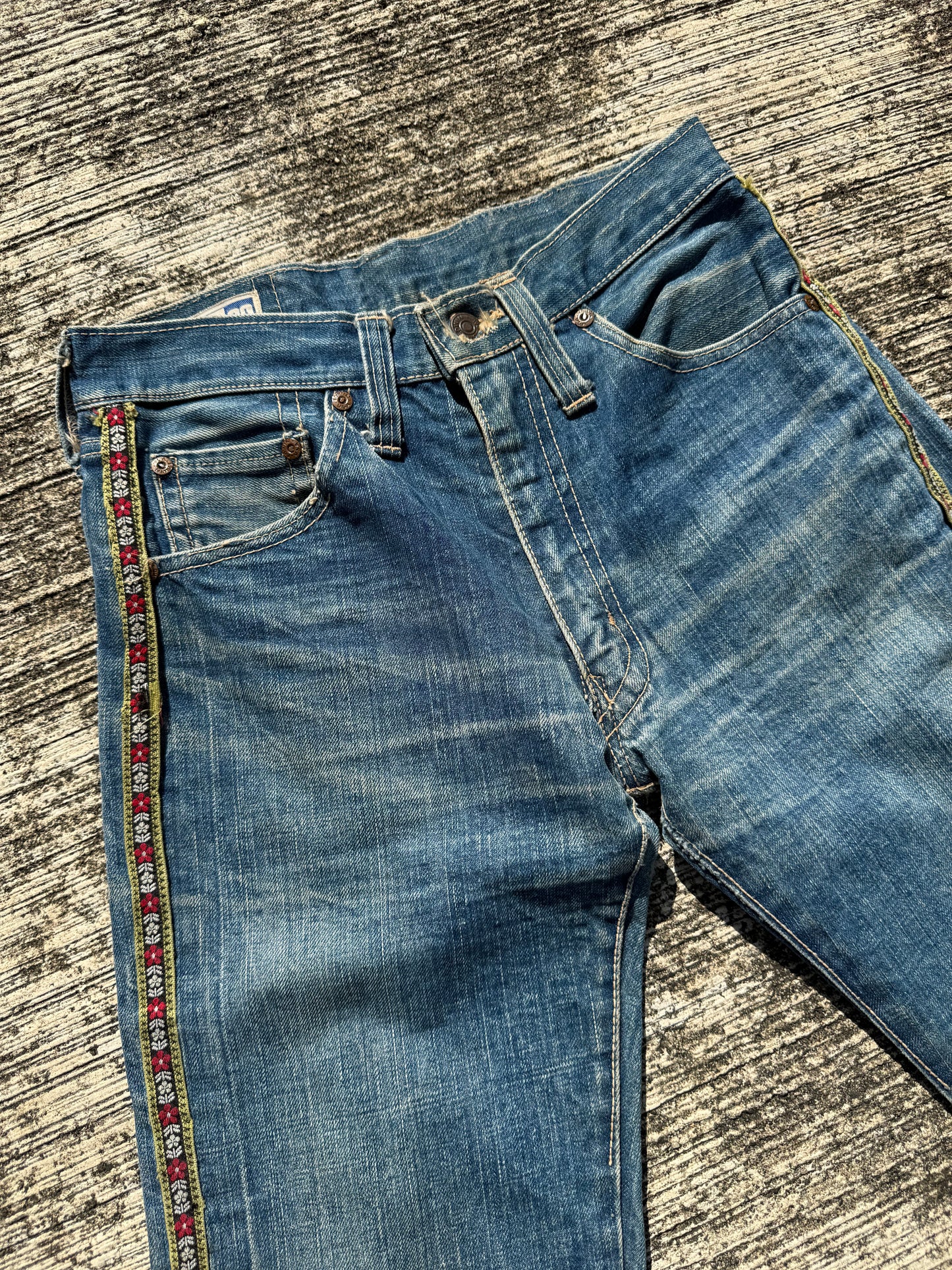 Vintage Edwin Selvedge Jeans with Side Embroidered Trim