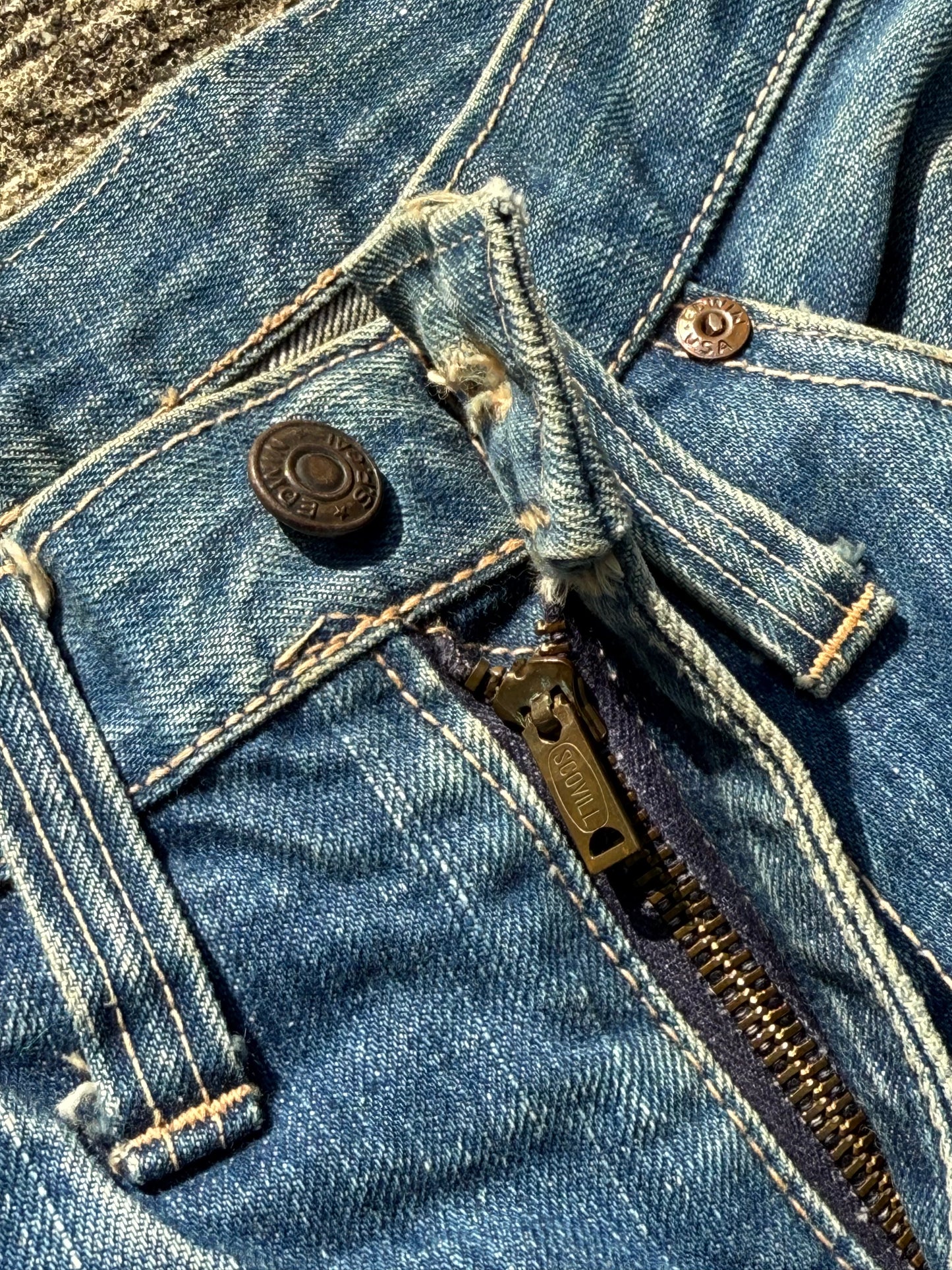 Vintage Edwin Selvedge Jeans with Side Embroidered Trim