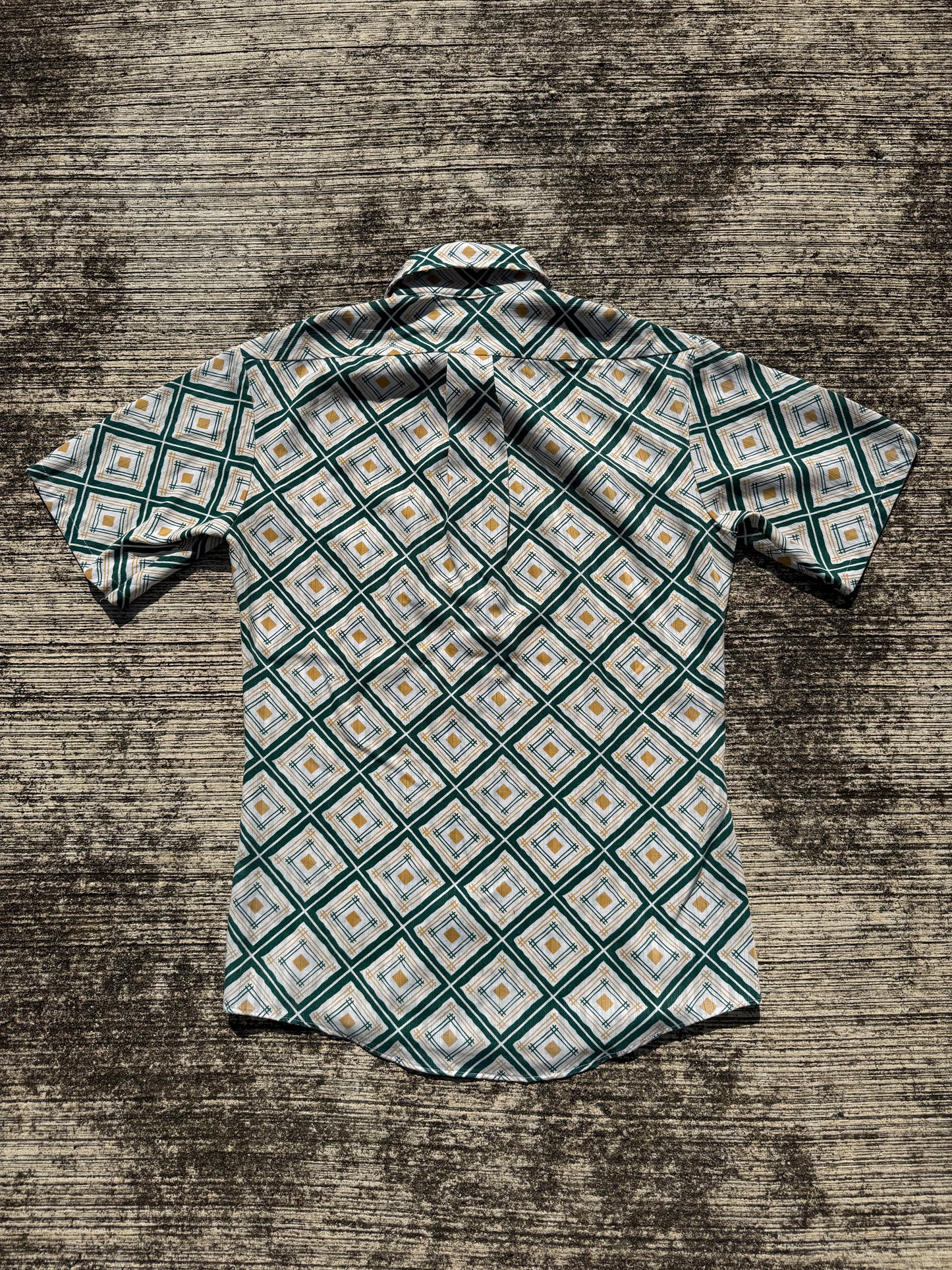 Vintage Towncraft JCPenney Tapered Short Sleeve Shirt 1960s/70s Geometric Print