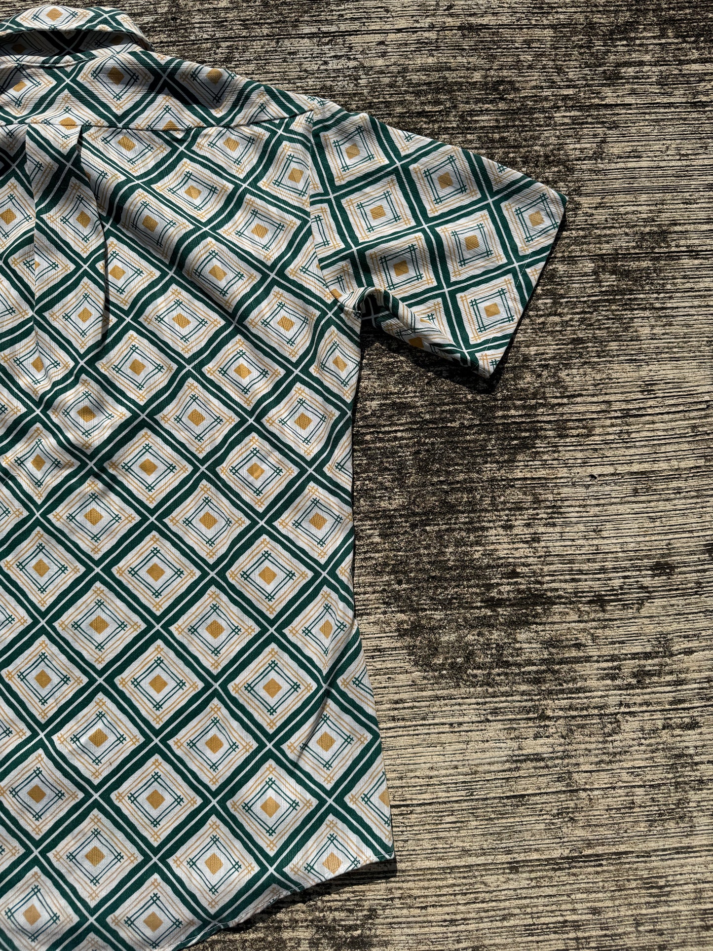 Vintage Towncraft JCPenney Tapered Short Sleeve Shirt 1960s/70s Geometric Print