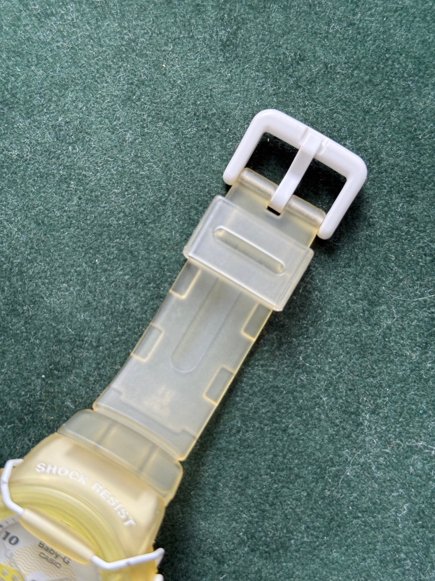 Vintage 1990s Casio Baby-G BG-11 “Air Sea Ice Project” Yellow Transparent Watch