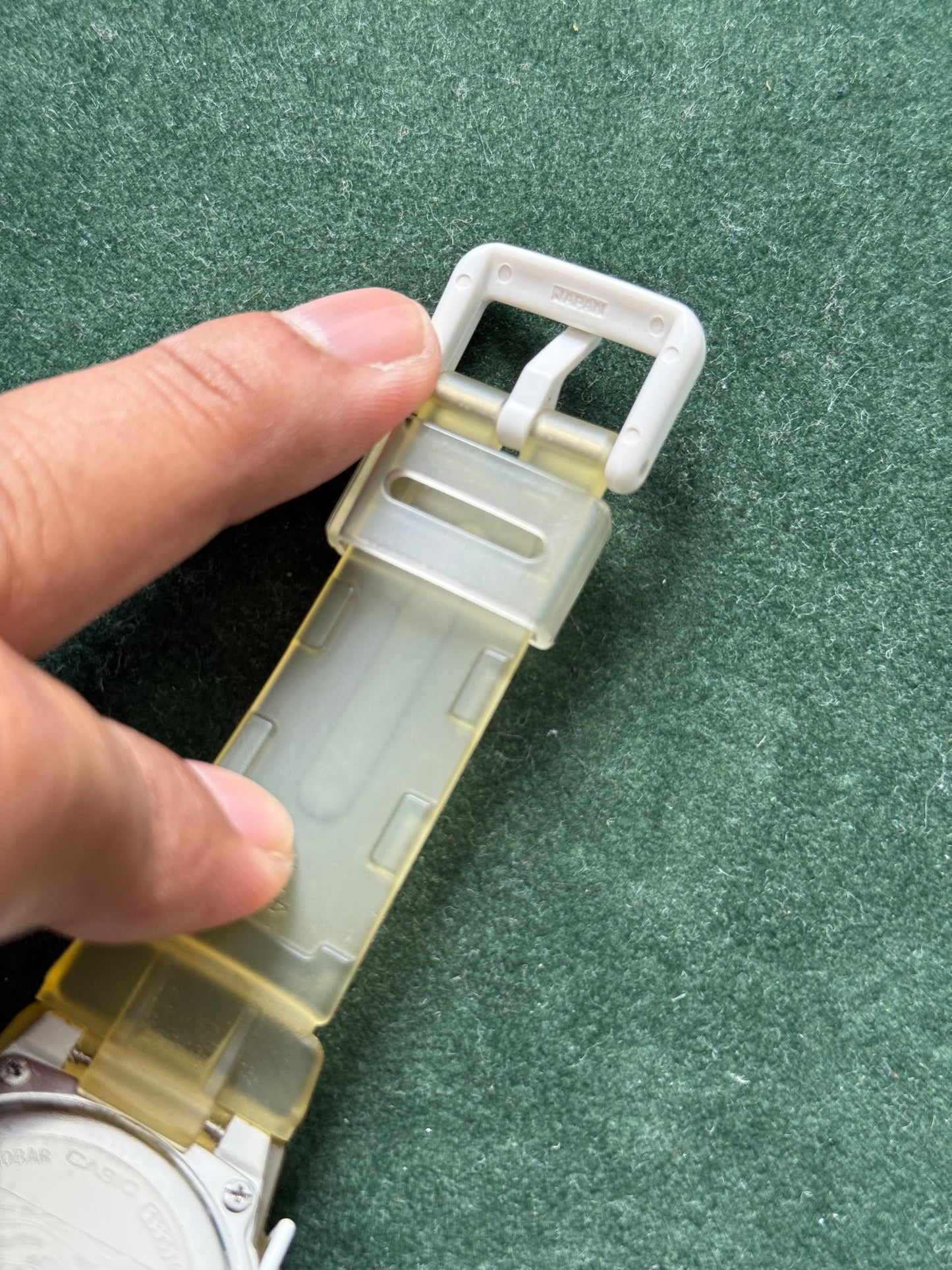 Vintage 1990s Casio Baby-G BG-11 “Air Sea Ice Project” Yellow Transparent Watch