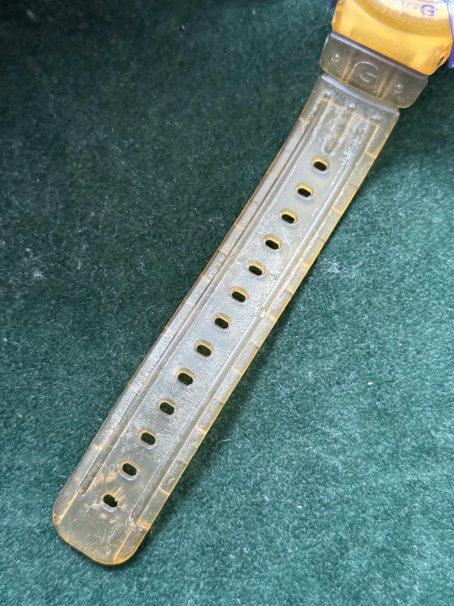 Vintage Casio Baby-G BG-210 Yellow Transparent Digital Watch 1990s