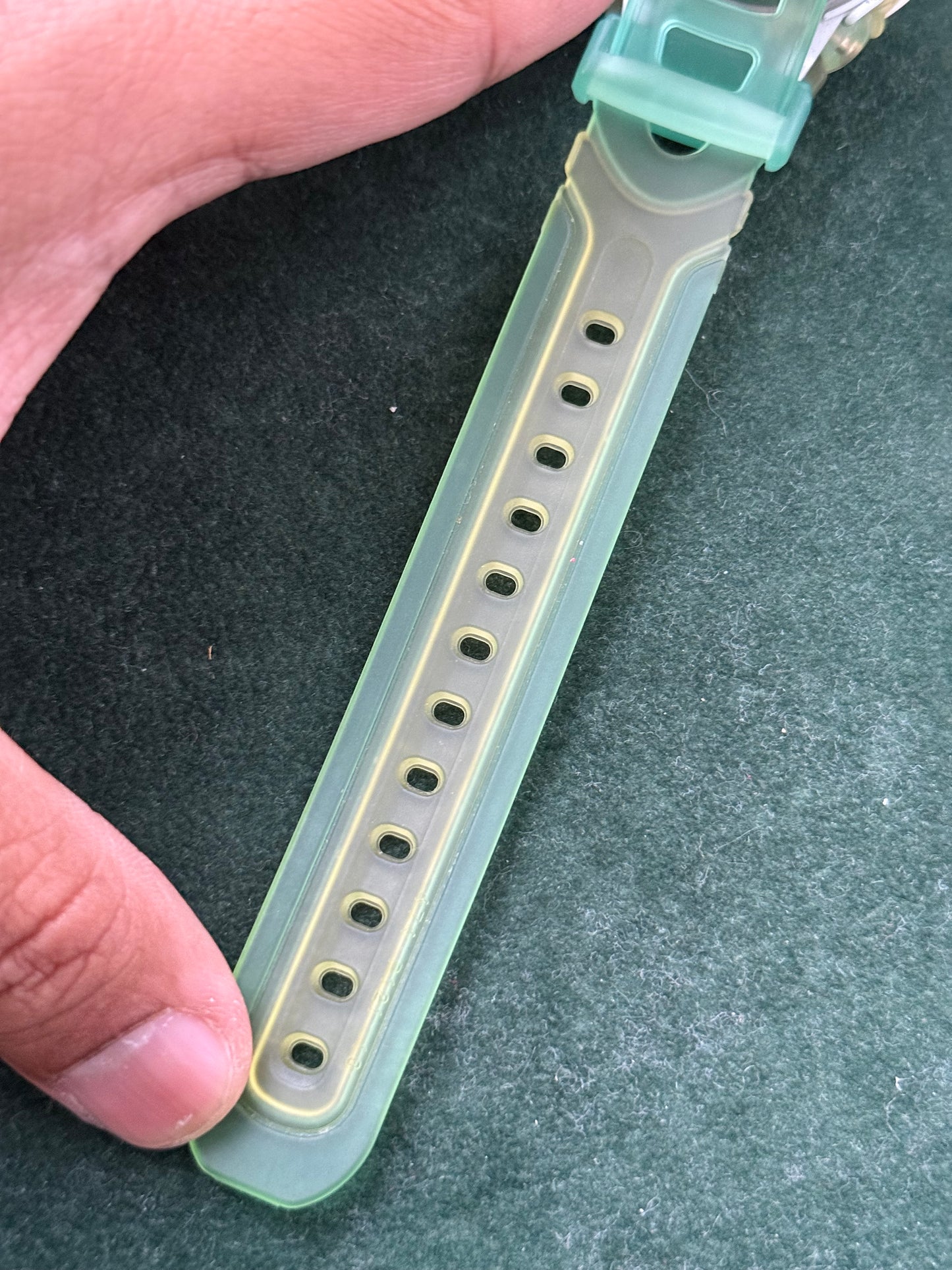 Vintage Casio Baby-G BGR-200 Reef Green Transparent Digital Watch 1990s