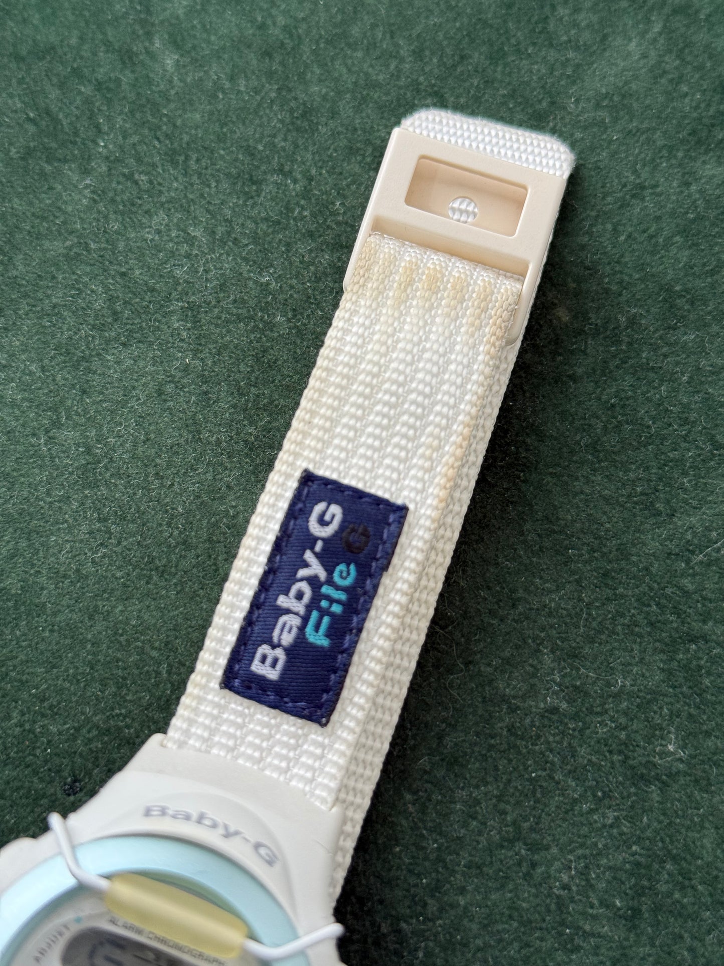 Vintage Casio Baby-G BG-097 “Light My Fire” White Digital Watch 1990s