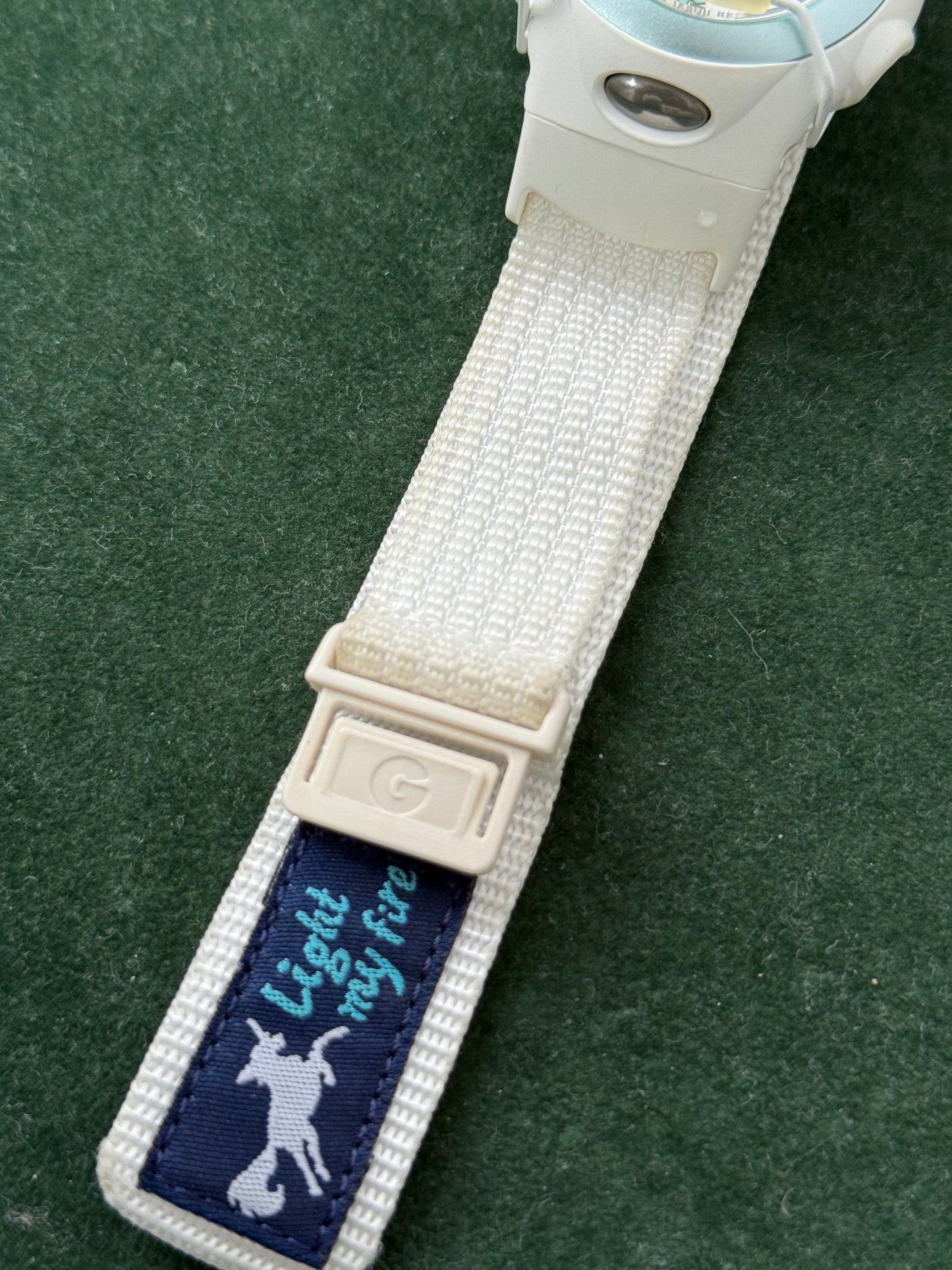 Vintage Casio Baby-G BG-097 “Light My Fire” White Digital Watch 1990s
