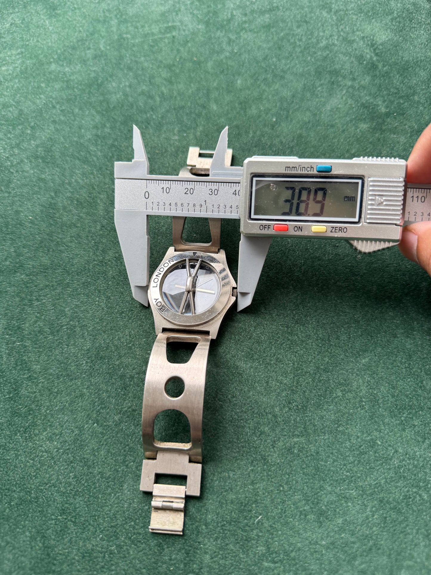 Vintage Boy London BOY-32-W Stainless Steel Black Dial Watch