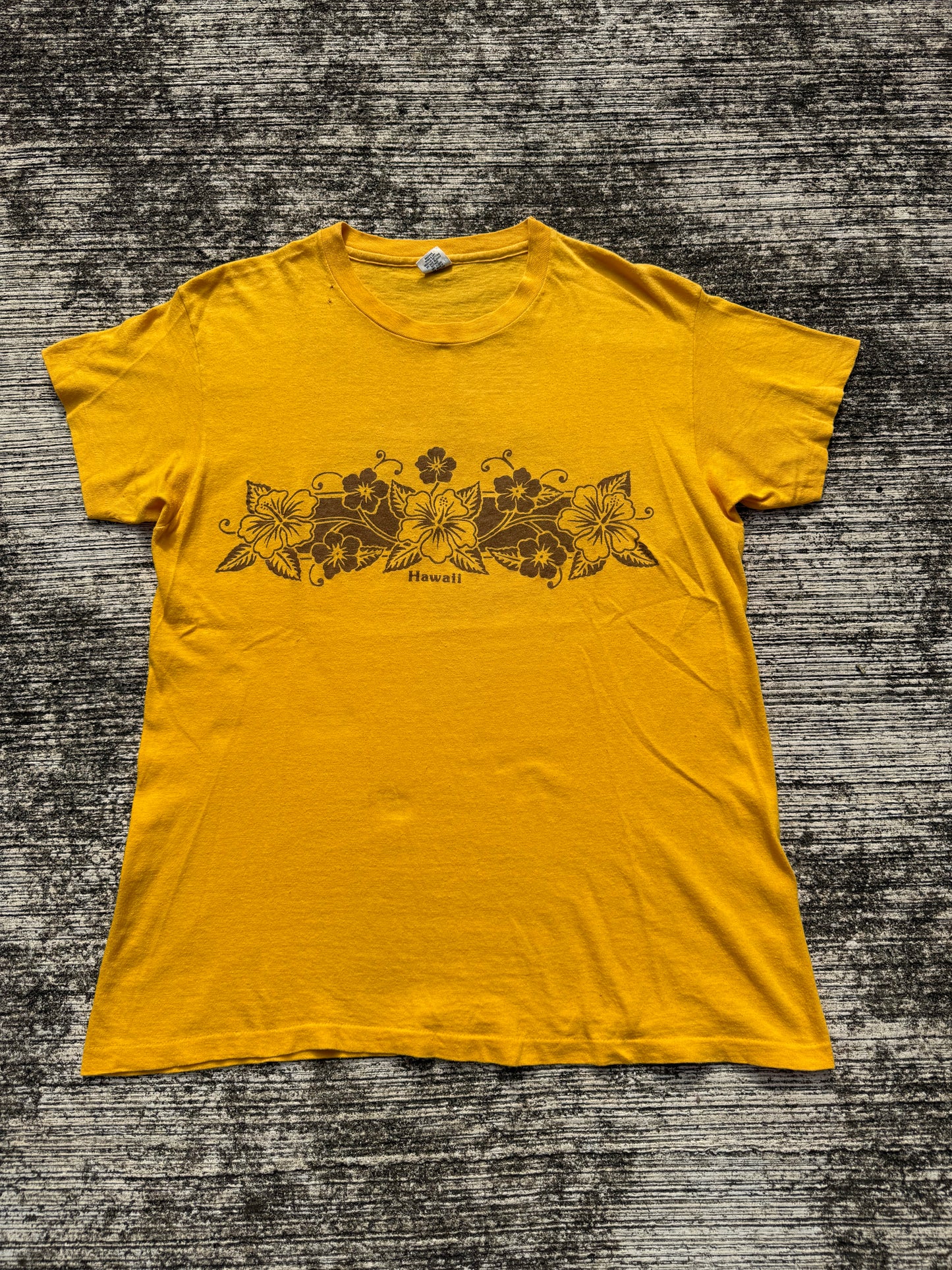 Vintage 70s Hanes Hawaii Hibiscus Tee Made in USA