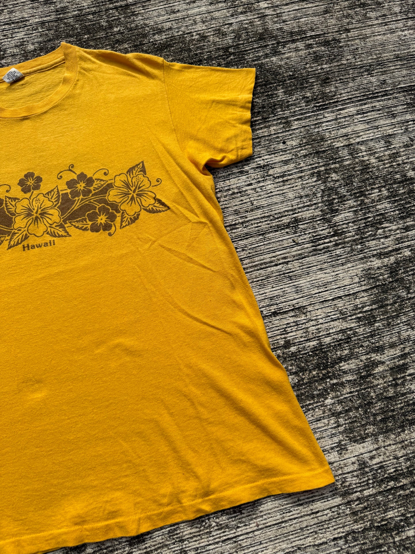 Vintage 70s Hanes Hawaii Hibiscus Tee Made in USA