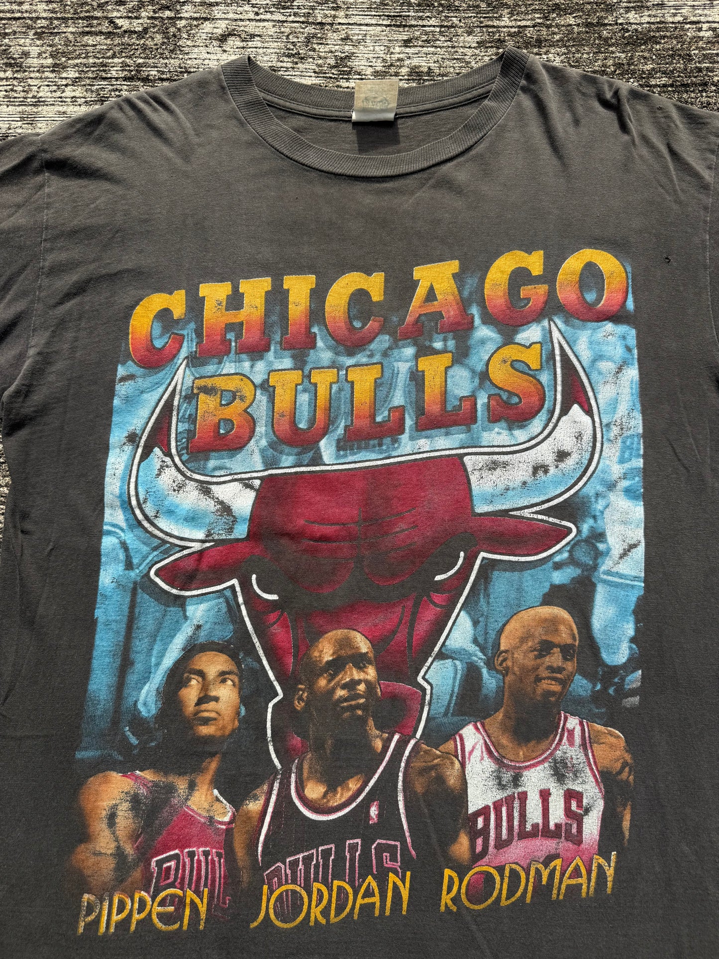 Very Rare Vintage 90s Chicago Bulls 1996 Champions Tee – Jordan Pippen Rodman