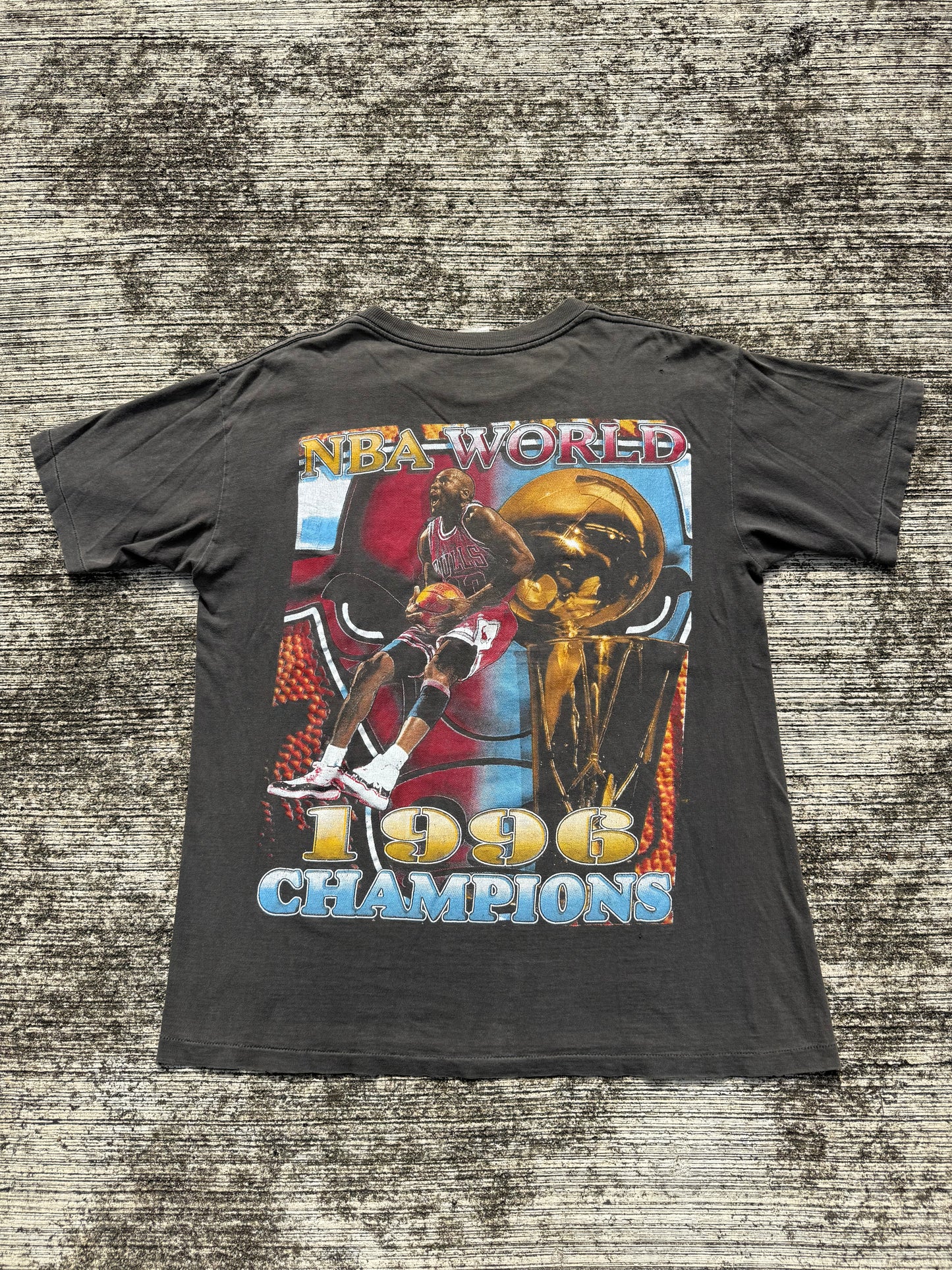 Very Rare Vintage 90s Chicago Bulls 1996 Champions Tee – Jordan Pippen Rodman