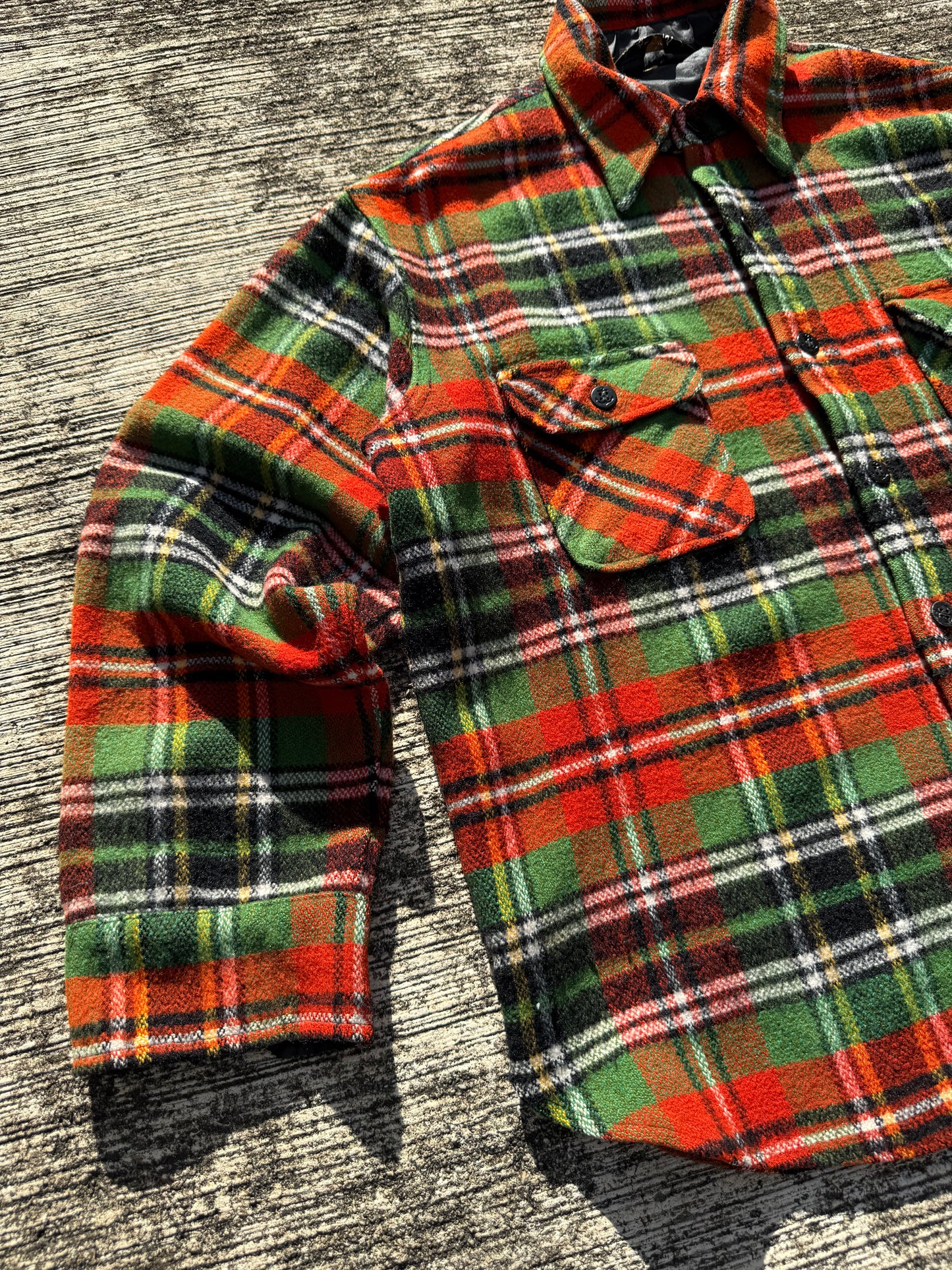 Vintage 1980s JC Penney Wool Blend Plaid Shirt Jacket Red Green Tartan  Workwear