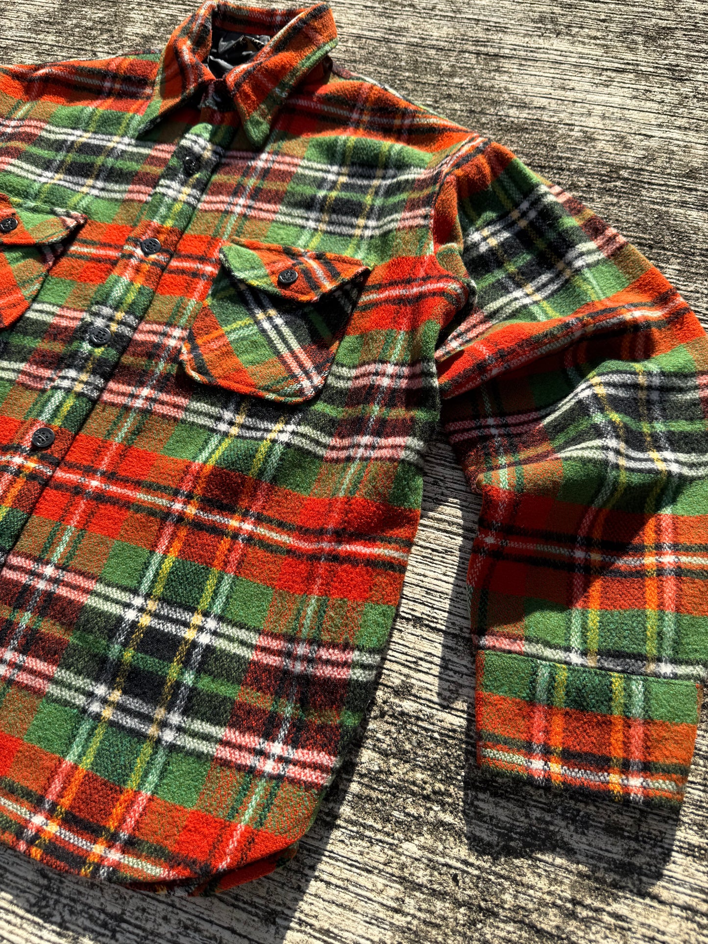 Vintage 1980s JC Penney Wool Blend Plaid Shirt Jacket Red Green Tartan  Workwear