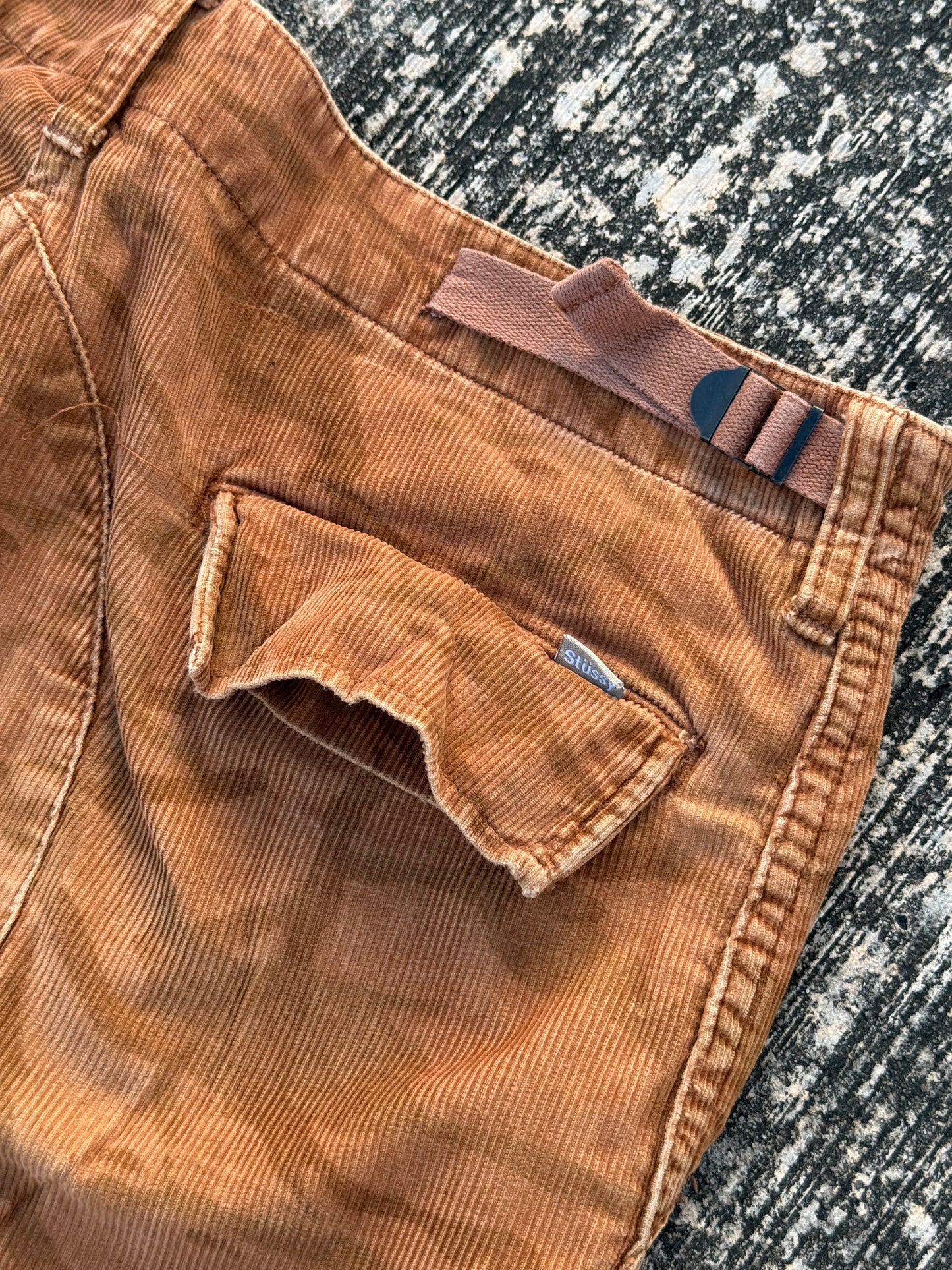 Y2K Stüssy Brown Corduroy Cargo Pants