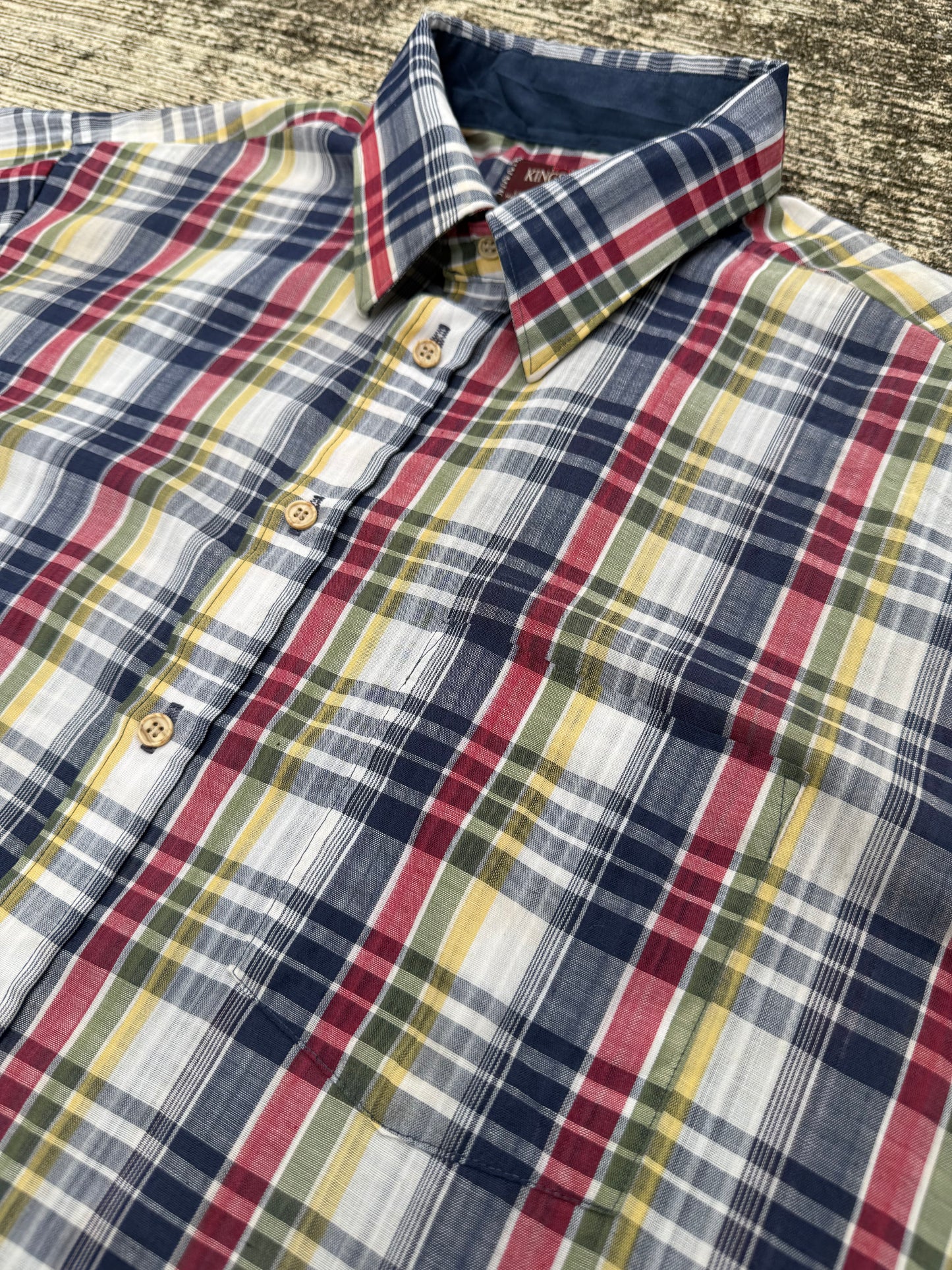 Vintage Kingsport Plaid Short Sleeve Shirt