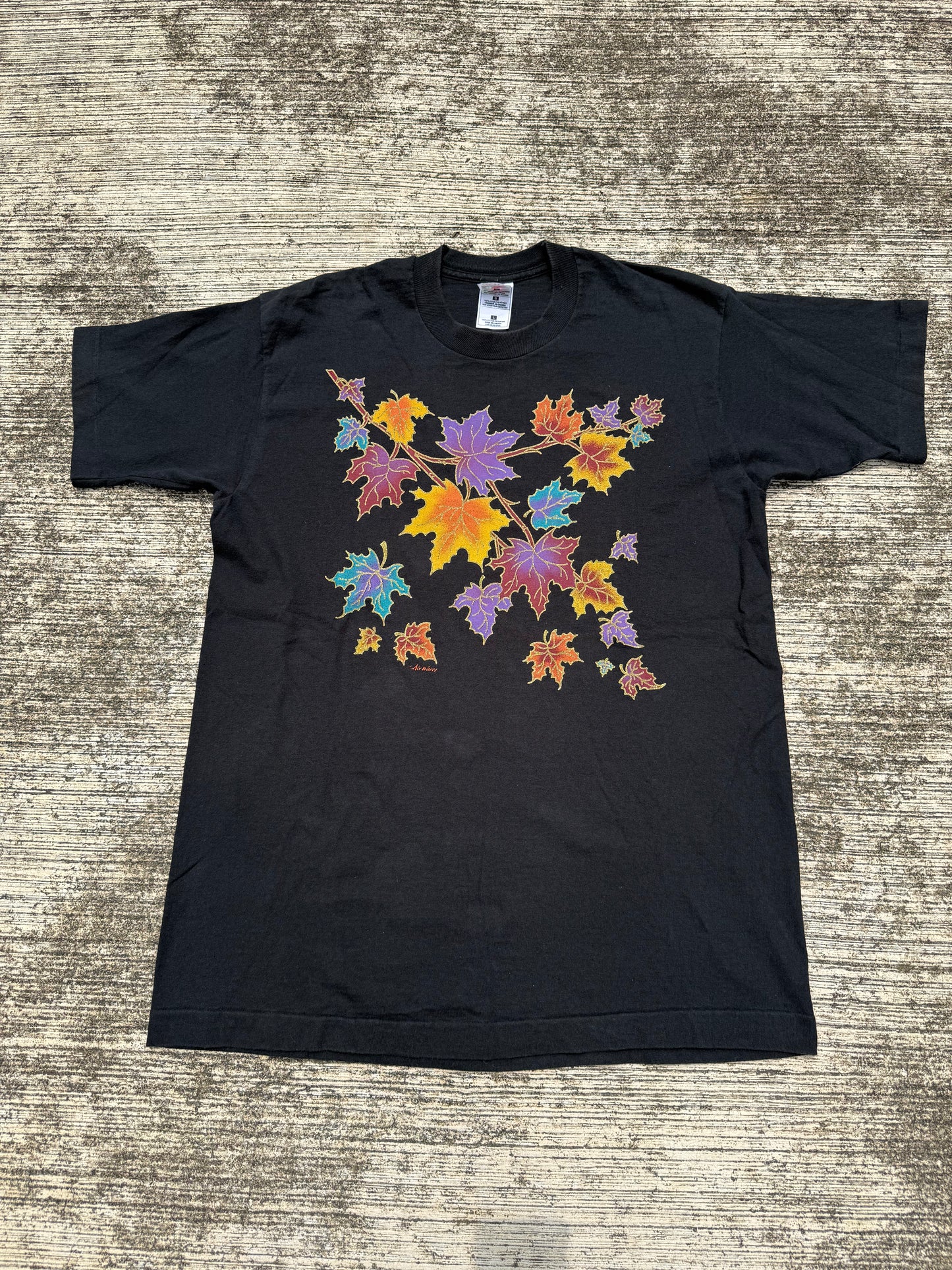 Vintage Autumn Leaves Glitter Graphic T-Shirt 90s