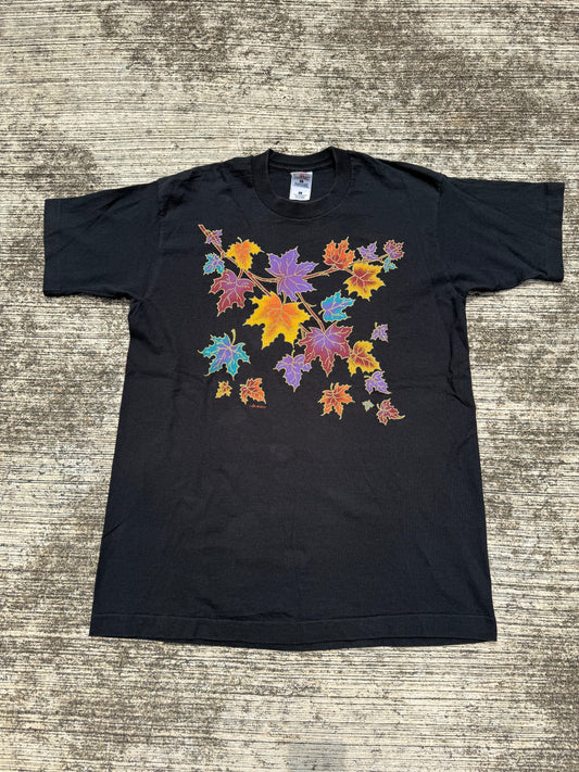 Vintage Autumn Leaves Glitter Graphic T-Shirt 90s