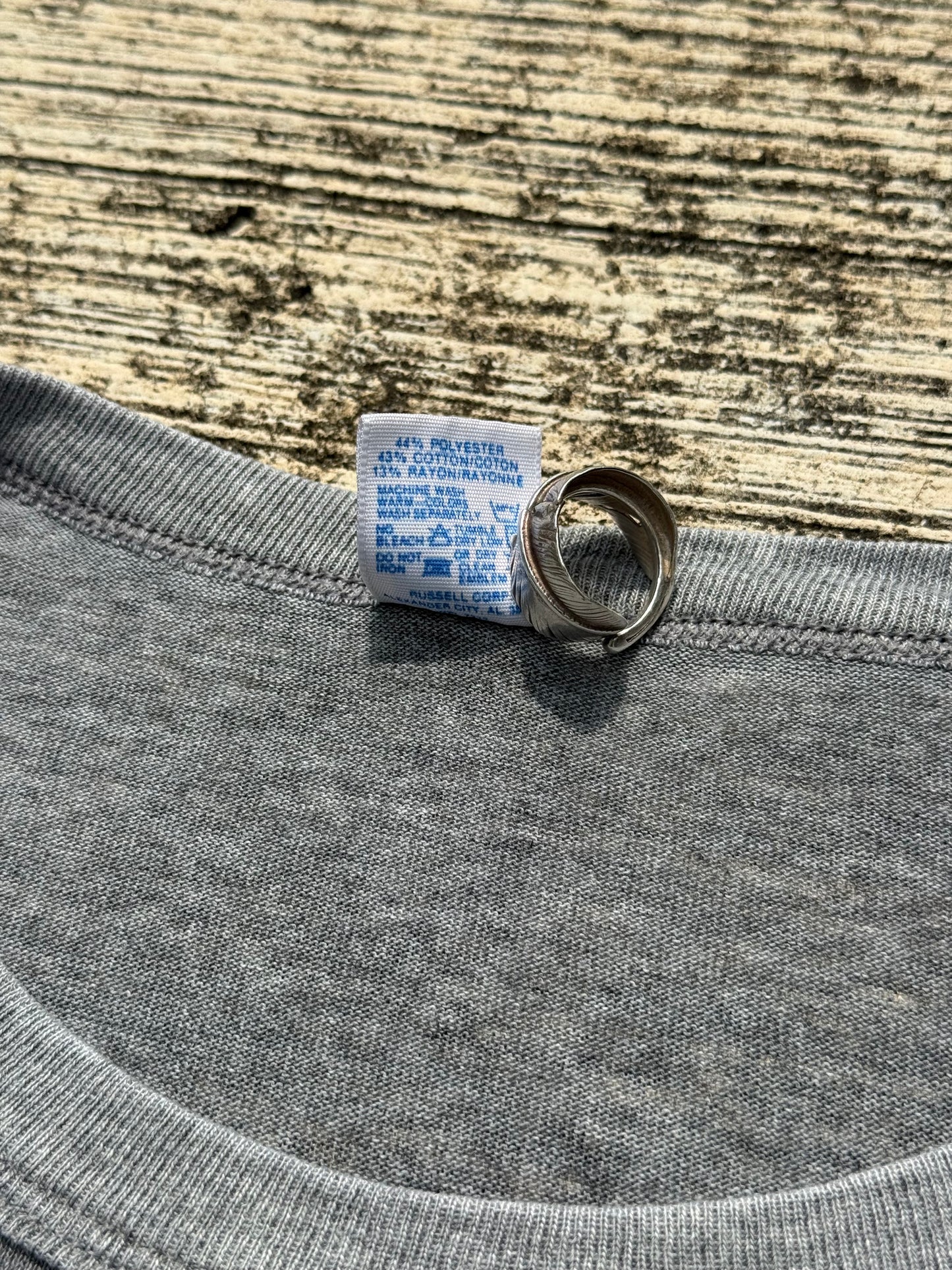 Vintage 90s Russell Athletic Tri-Blend Heather Grey Blank Tee