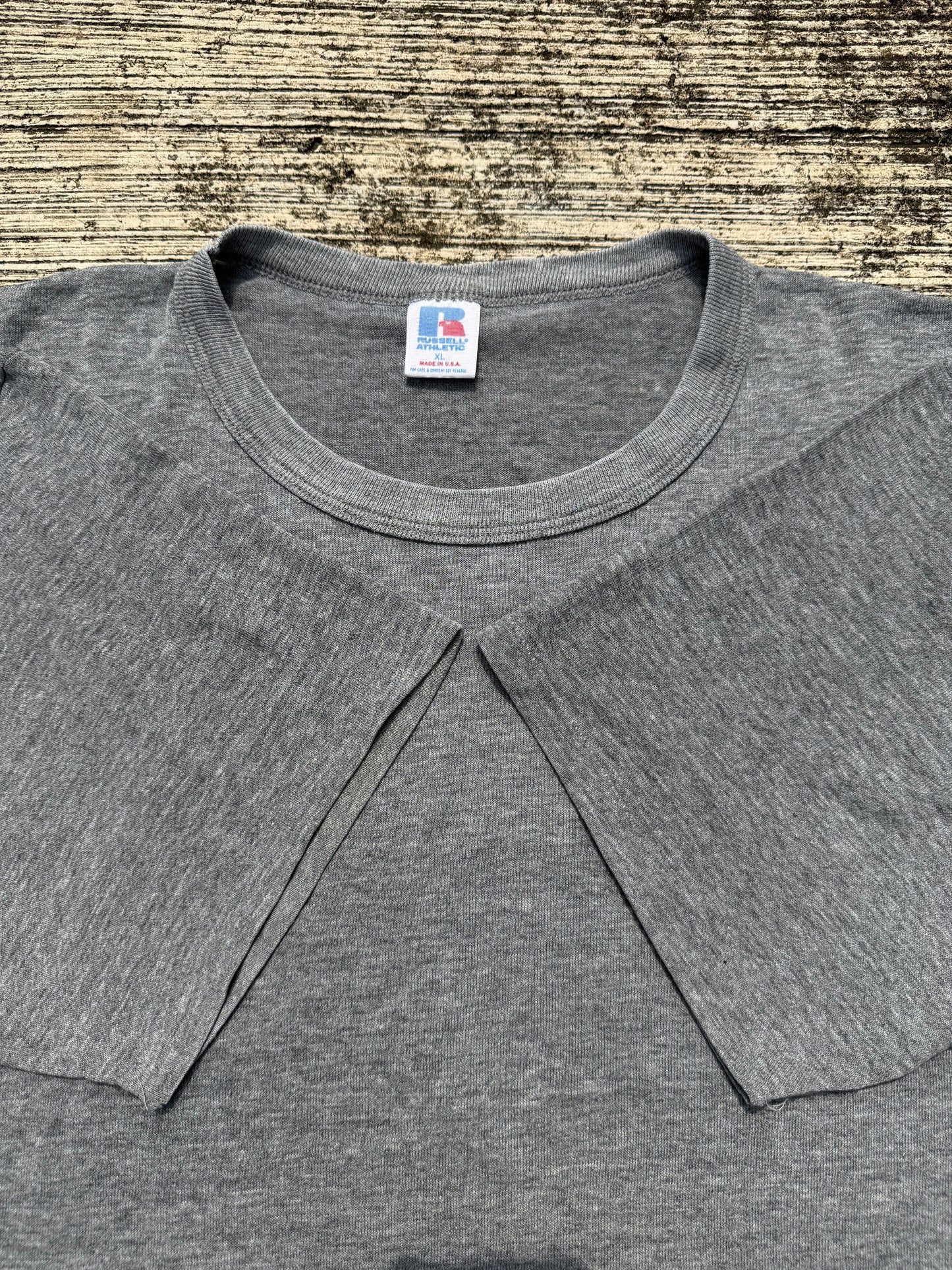 Vintage 90s Russell Athletic Tri-Blend Heather Grey Blank Tee