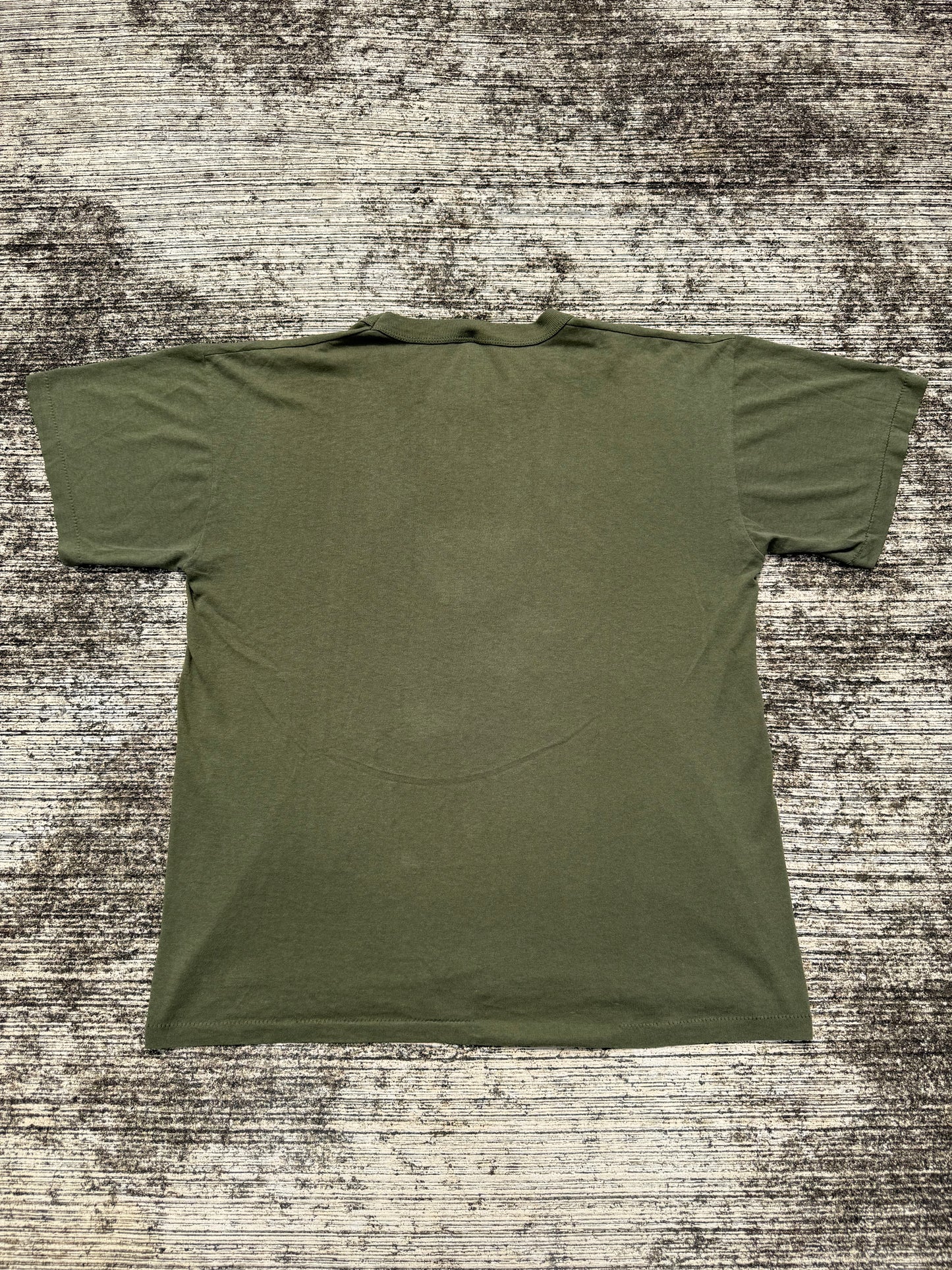 Vintage 1990s Olive Green Military Style Blank Tee