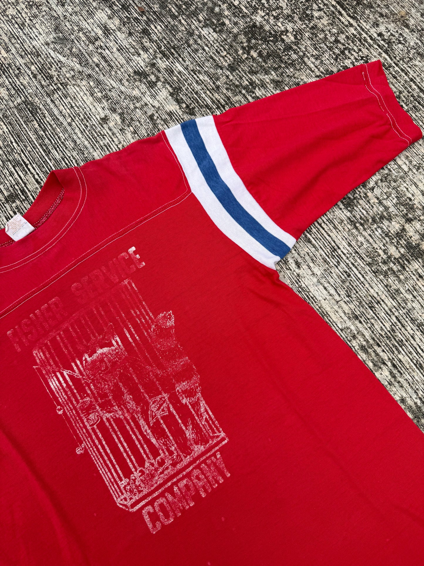 Vintage 70s Fisher Service Company Football Tee