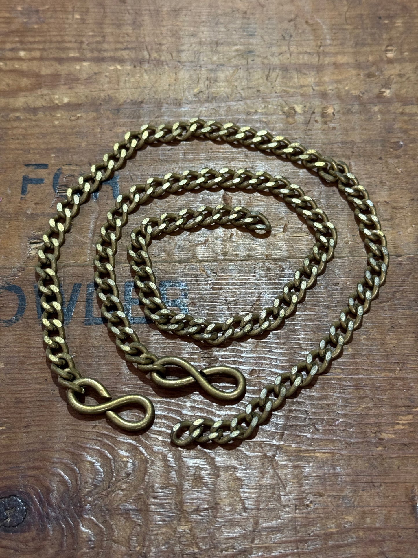 Vintage Brass Wallet Chain Dual Hook Utility Industrial Key Chain